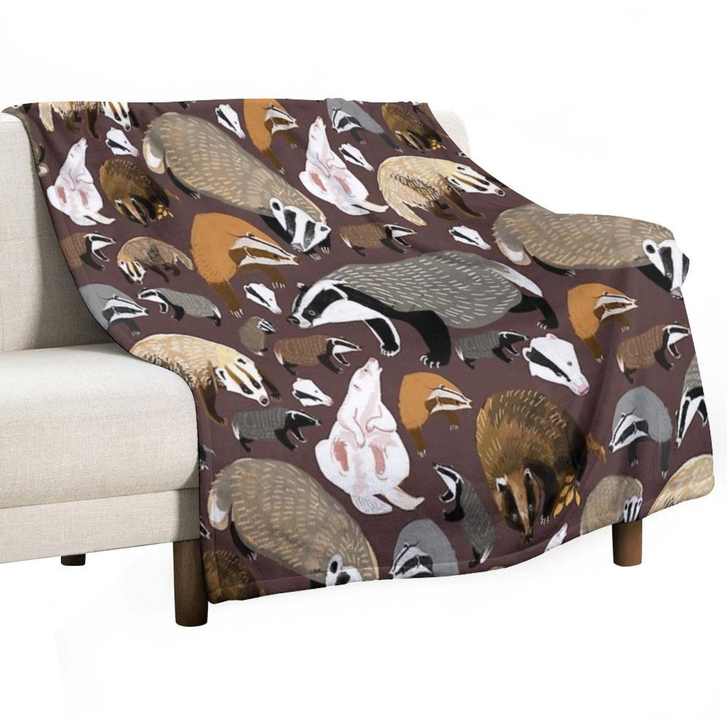 European Badger Eco-conscious Throw Blanket