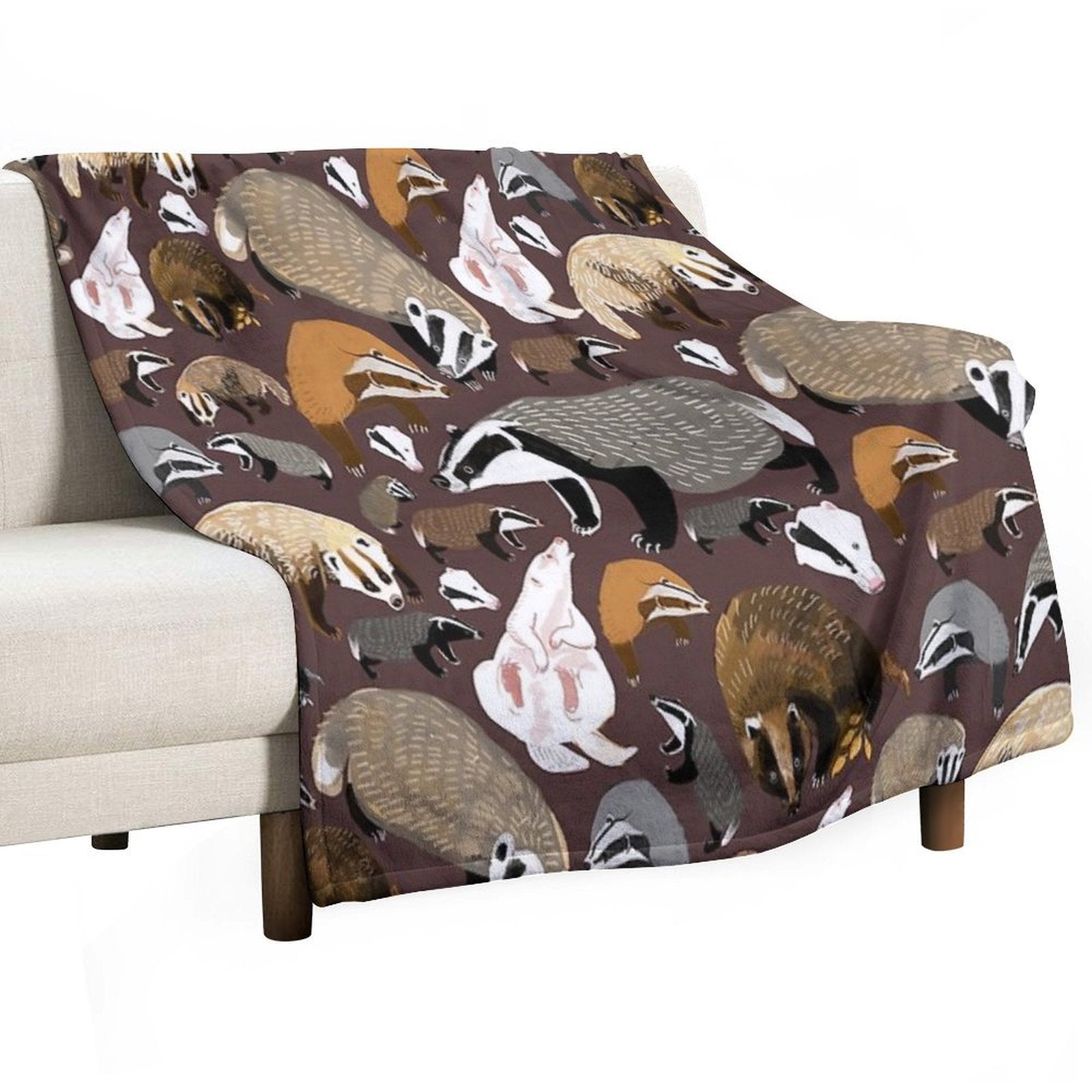 European Badger Eco-conscious Throw Blanket