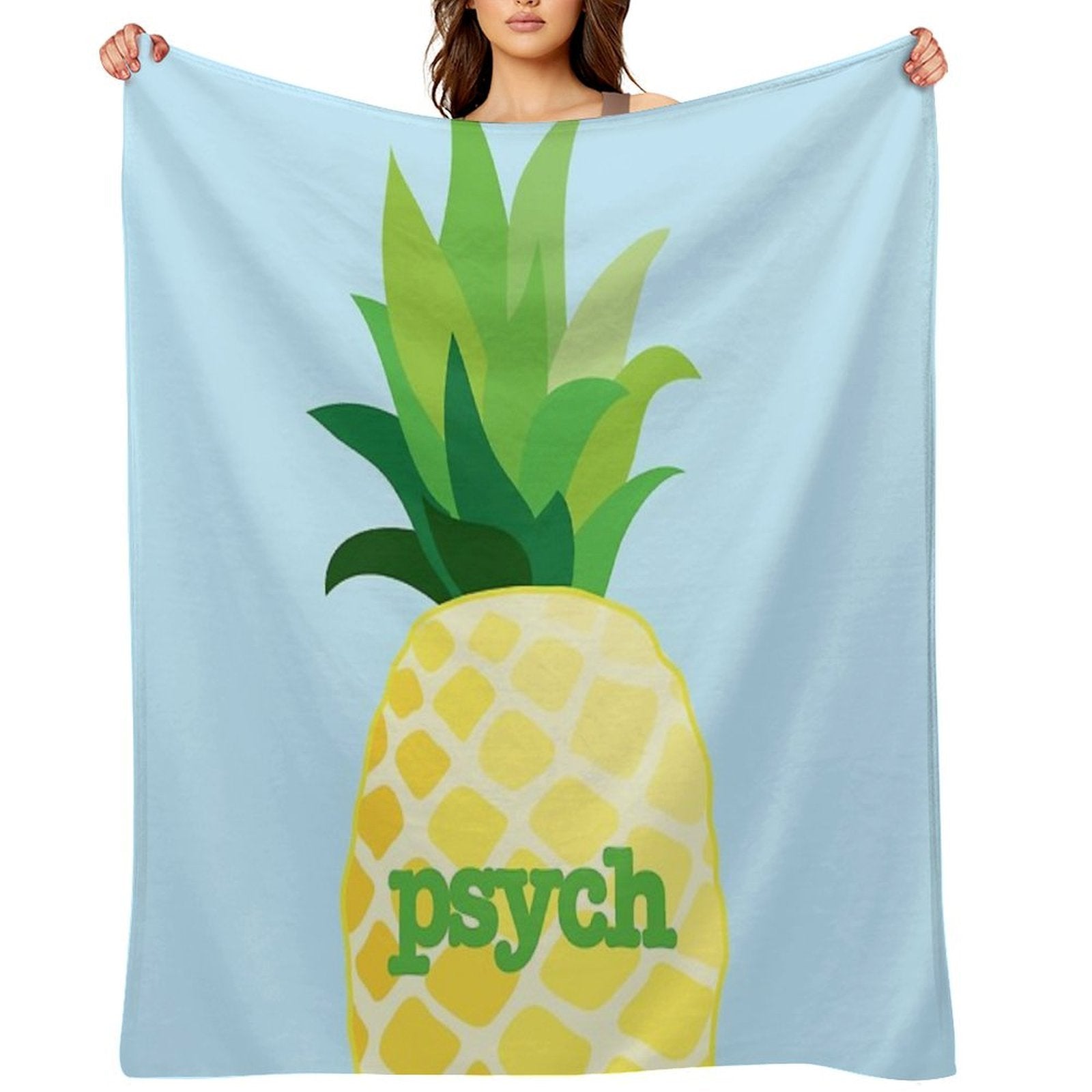 Psych TV- Pineapple Sustainable Throw Blanket