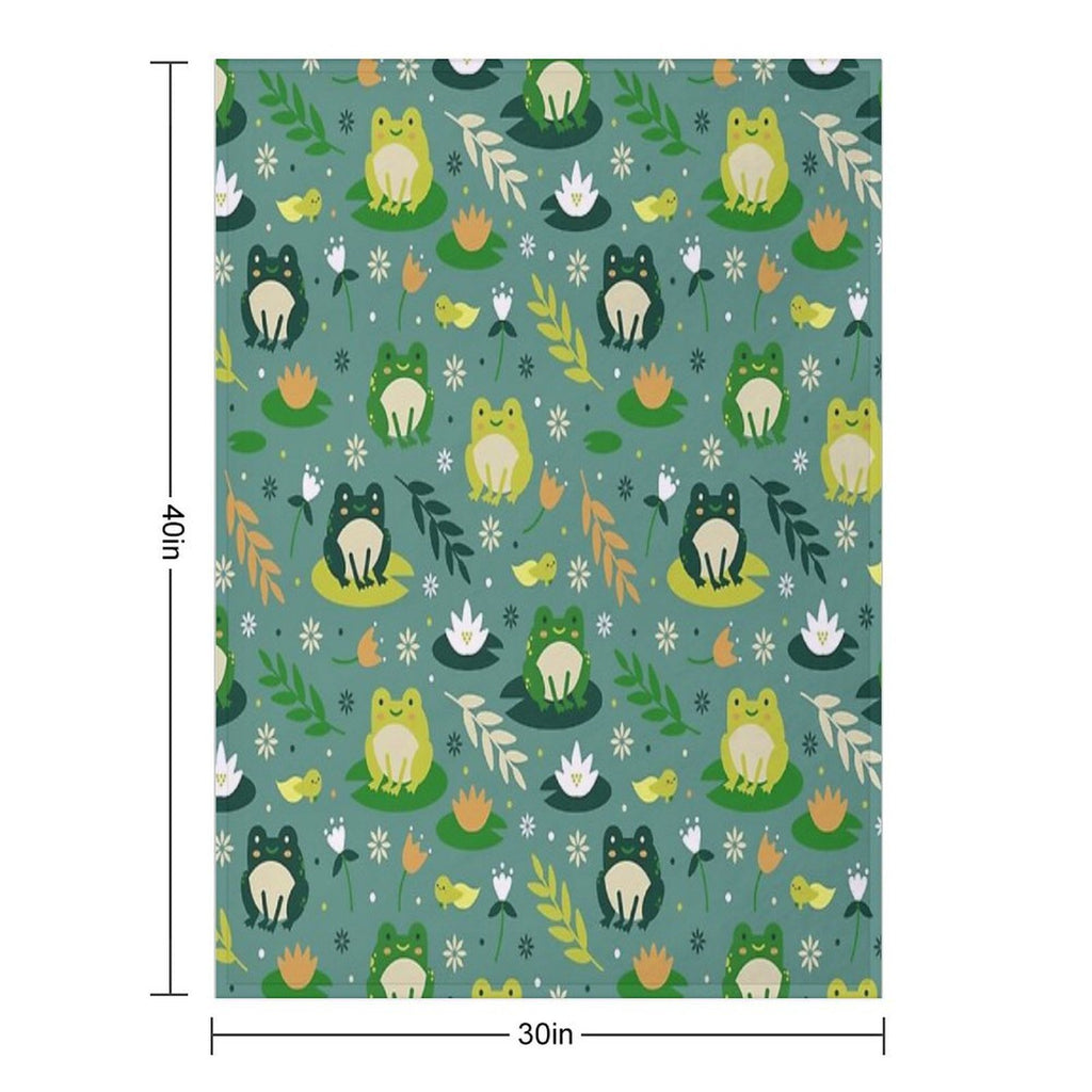 Cute Frogs Pattern Versatility Throw Blanket