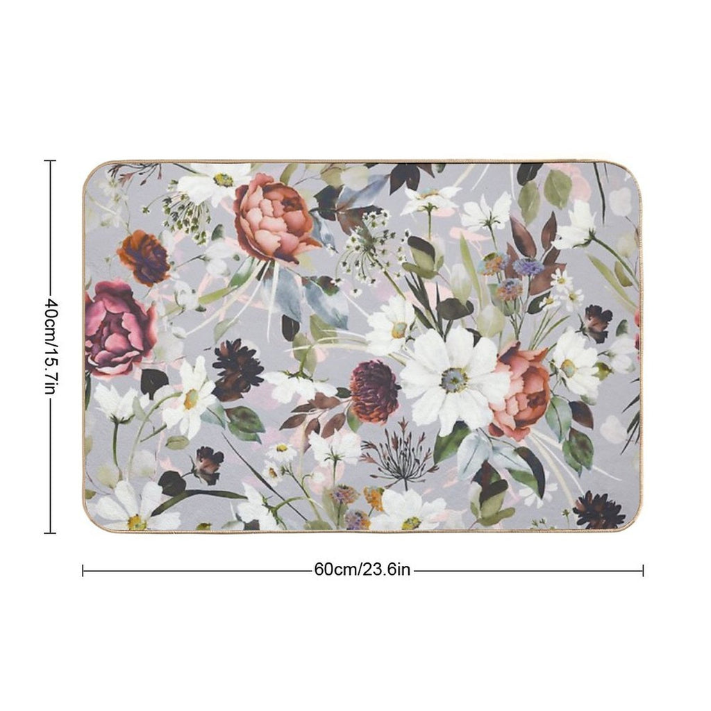 Wild Colorful Garden Bloom  Anti-Trip Bath Mat