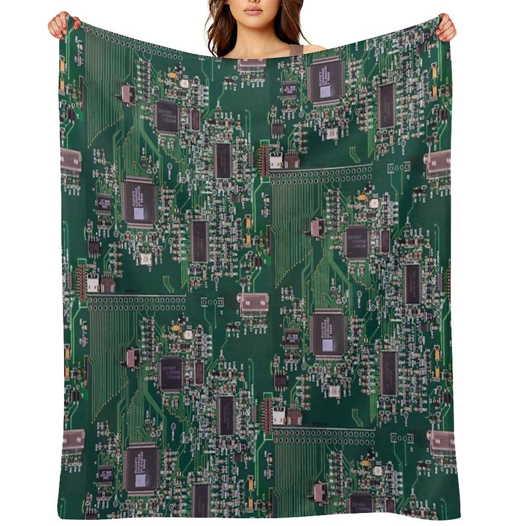 Circuit Board Gift-ready Throw Blanket