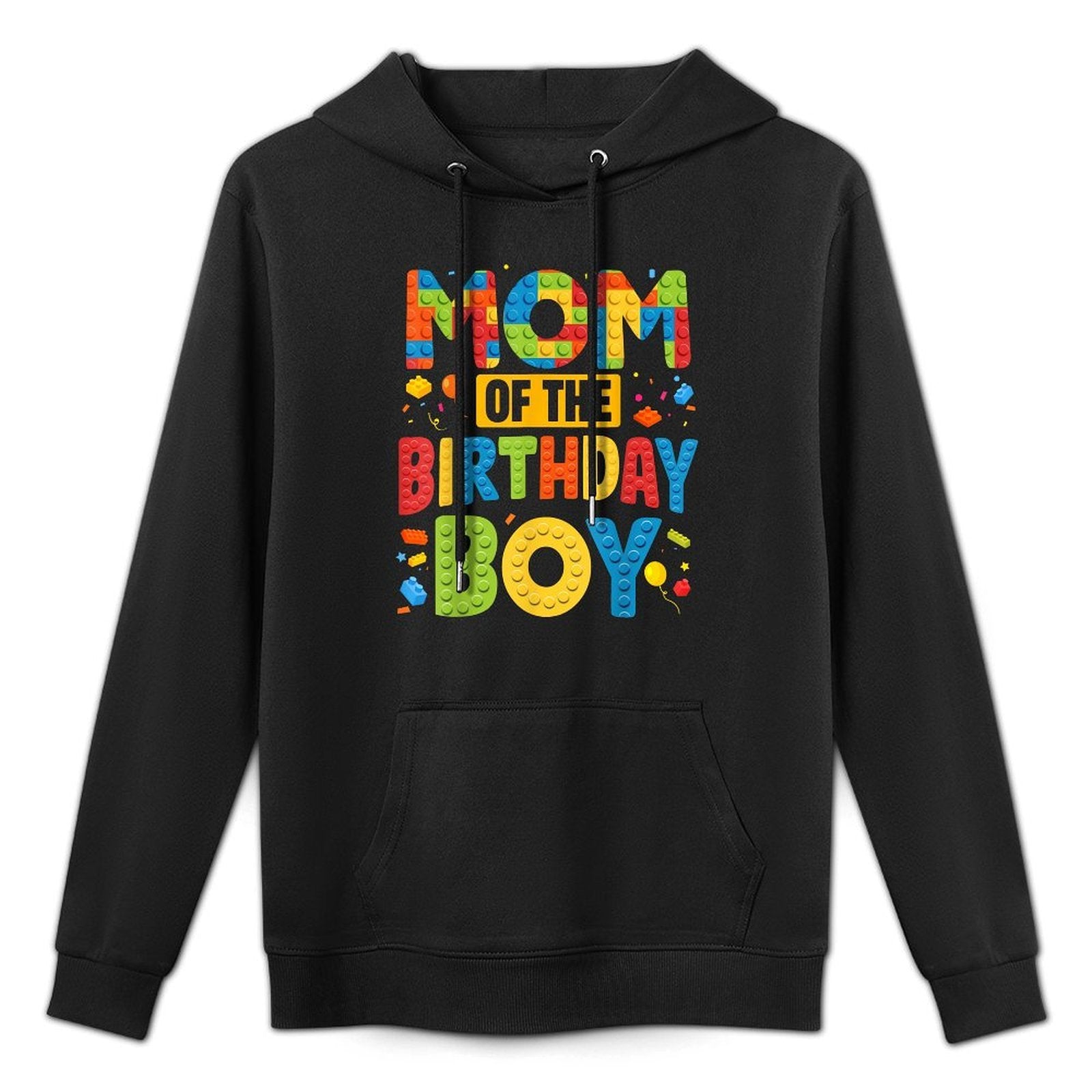 Mom Of The Birthday Boy Building Block Birthday Party Breathable Fabric Hoodie