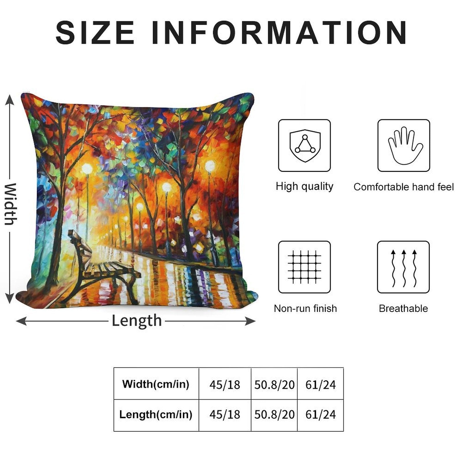 THE LONELINESS OF AUTUMN - Leonid Afremov Soft High-Density Material Throw Pillow