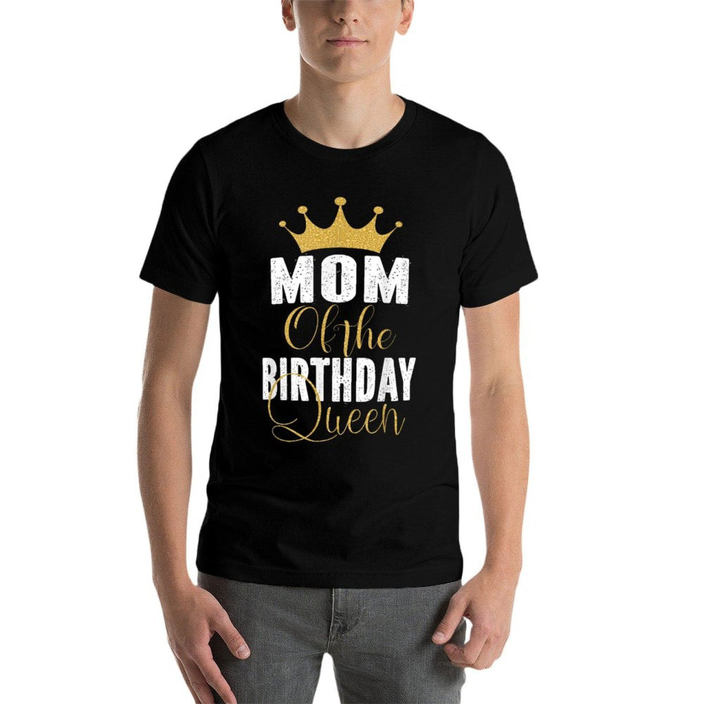 Mom Of The Birthday Queen Girls Bday Party Gift For Her  Rolled Sleeves T-Shirt