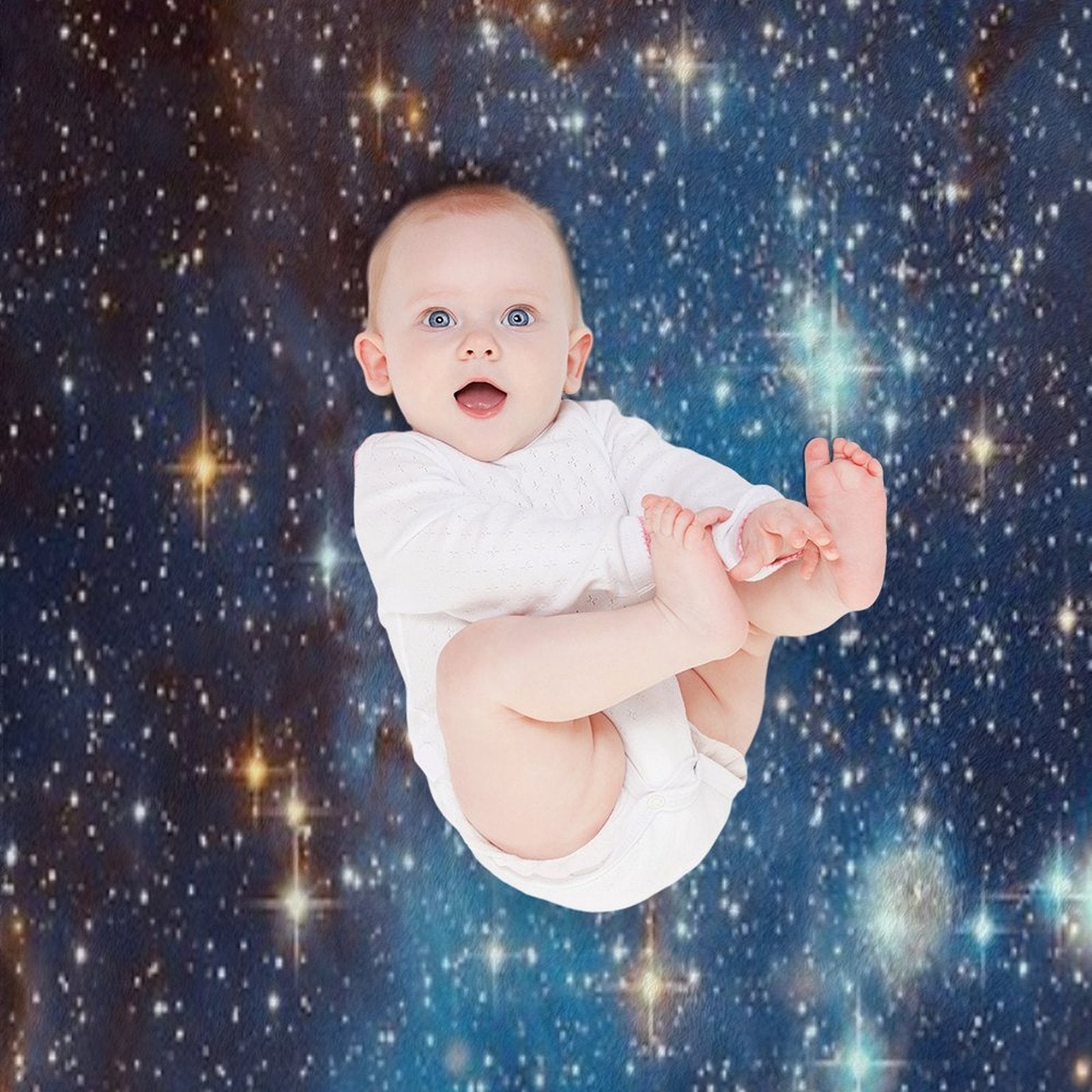 Blue Nebula Stars Space Sustainable Throw Blanket