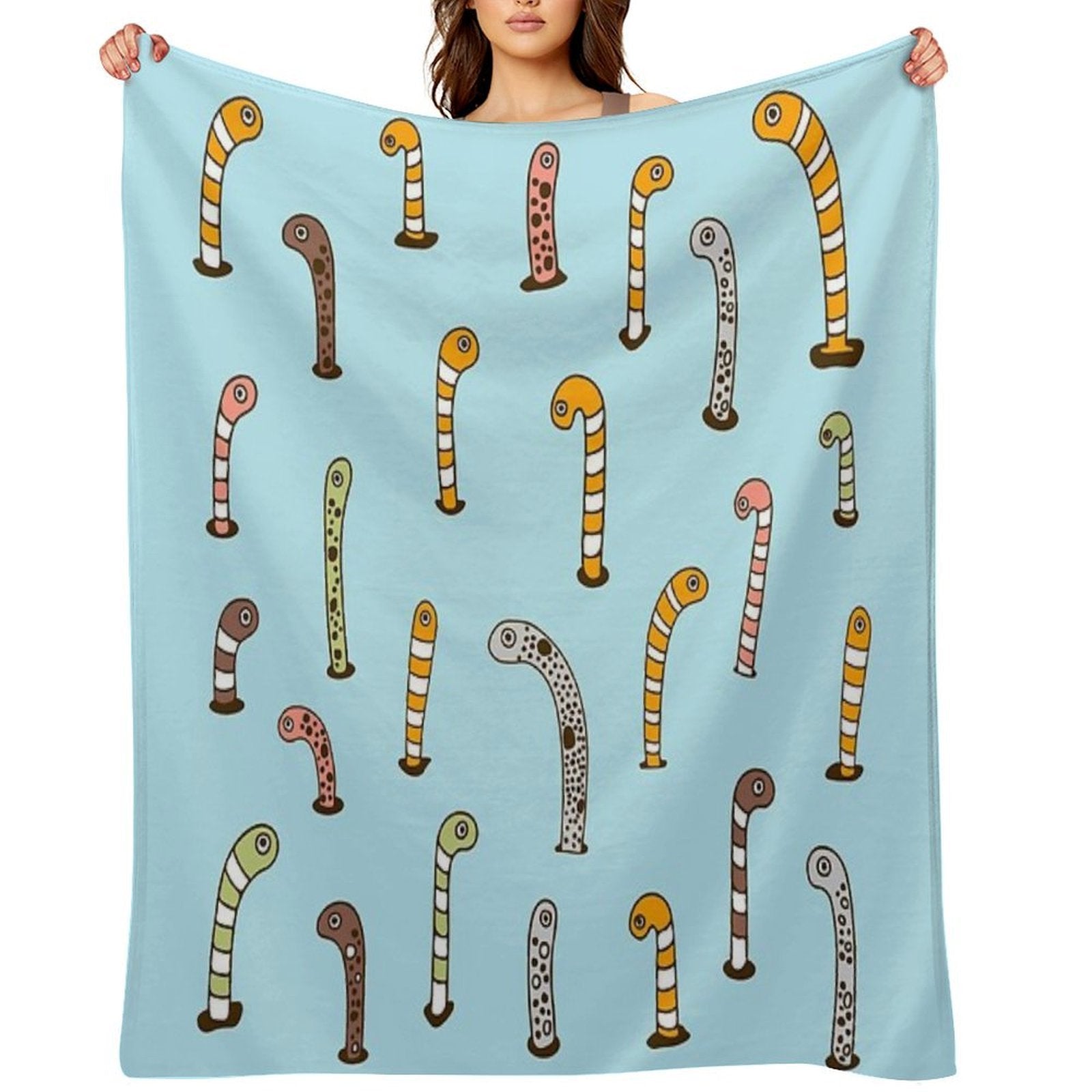 Garden Eels Velvety-soft Throw Blanket