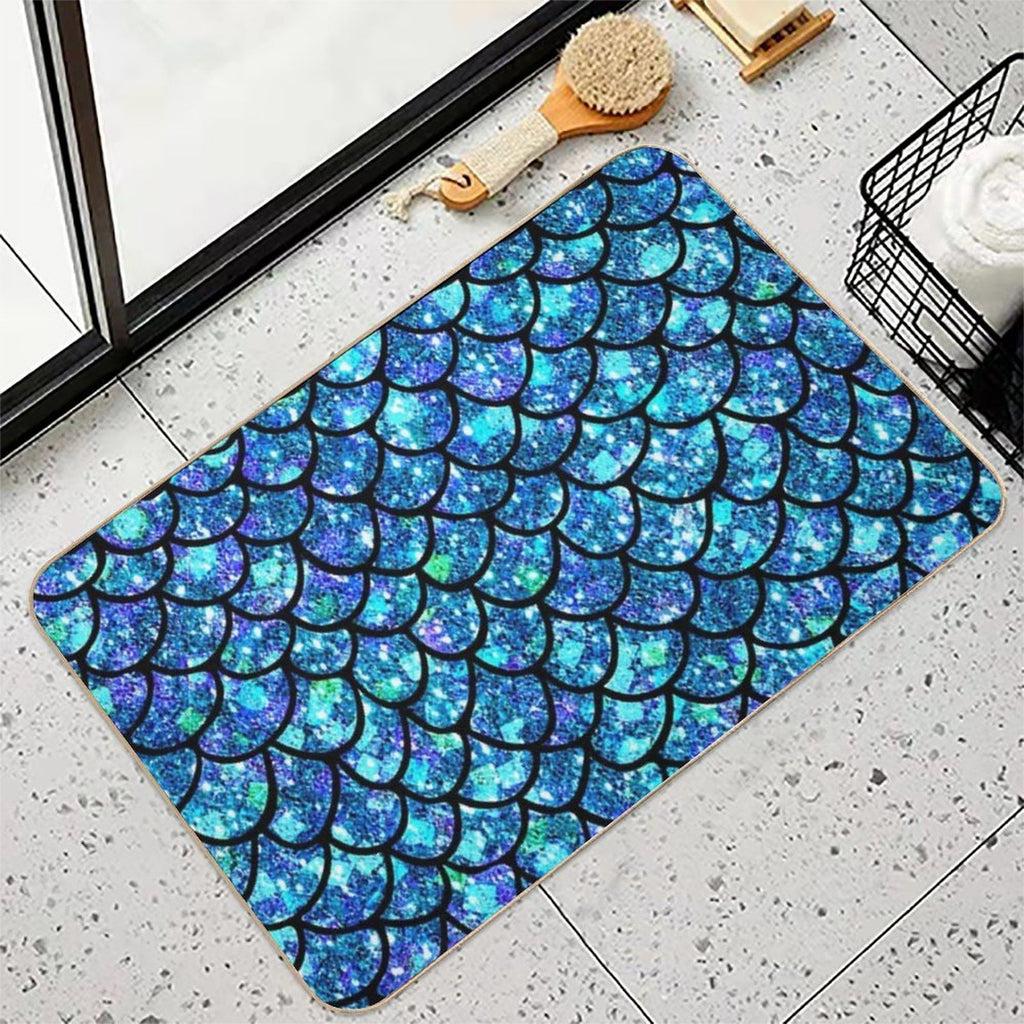 Magical Sparkly Mermaid Scales  Absorbent Bath Mat
