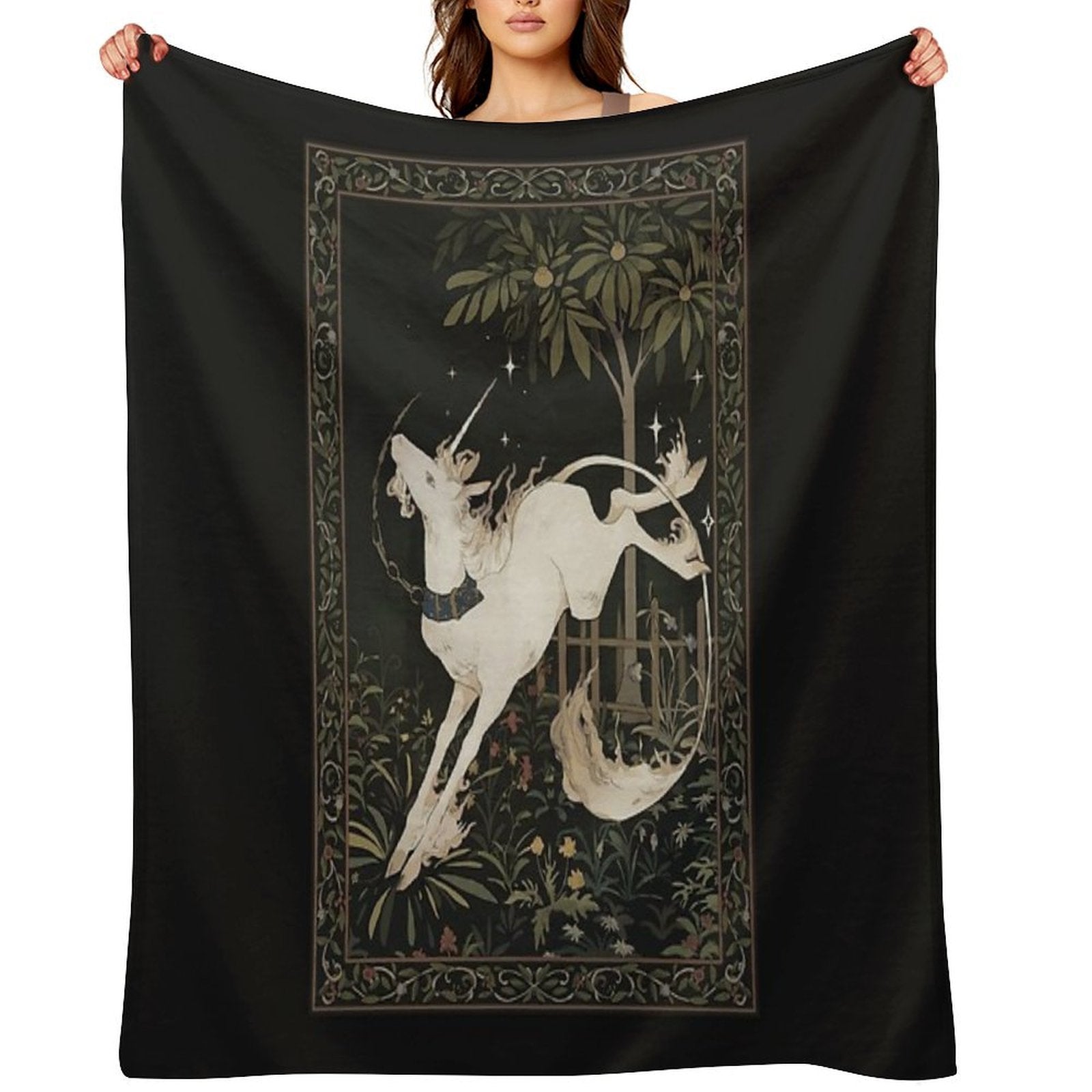 Unicorn Out of Captivity Sustainable Throw Blanket