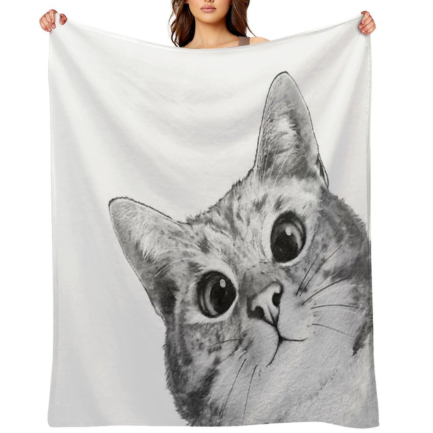 Sneaky Cat Machine-washable Throw Blanket