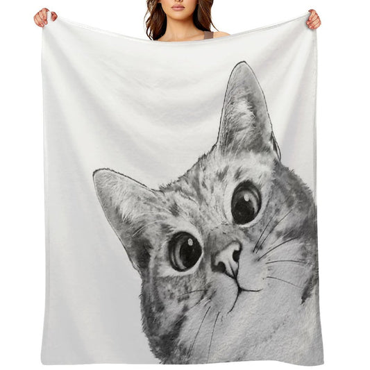 Sneaky Cat Machine-washable Throw Blanket