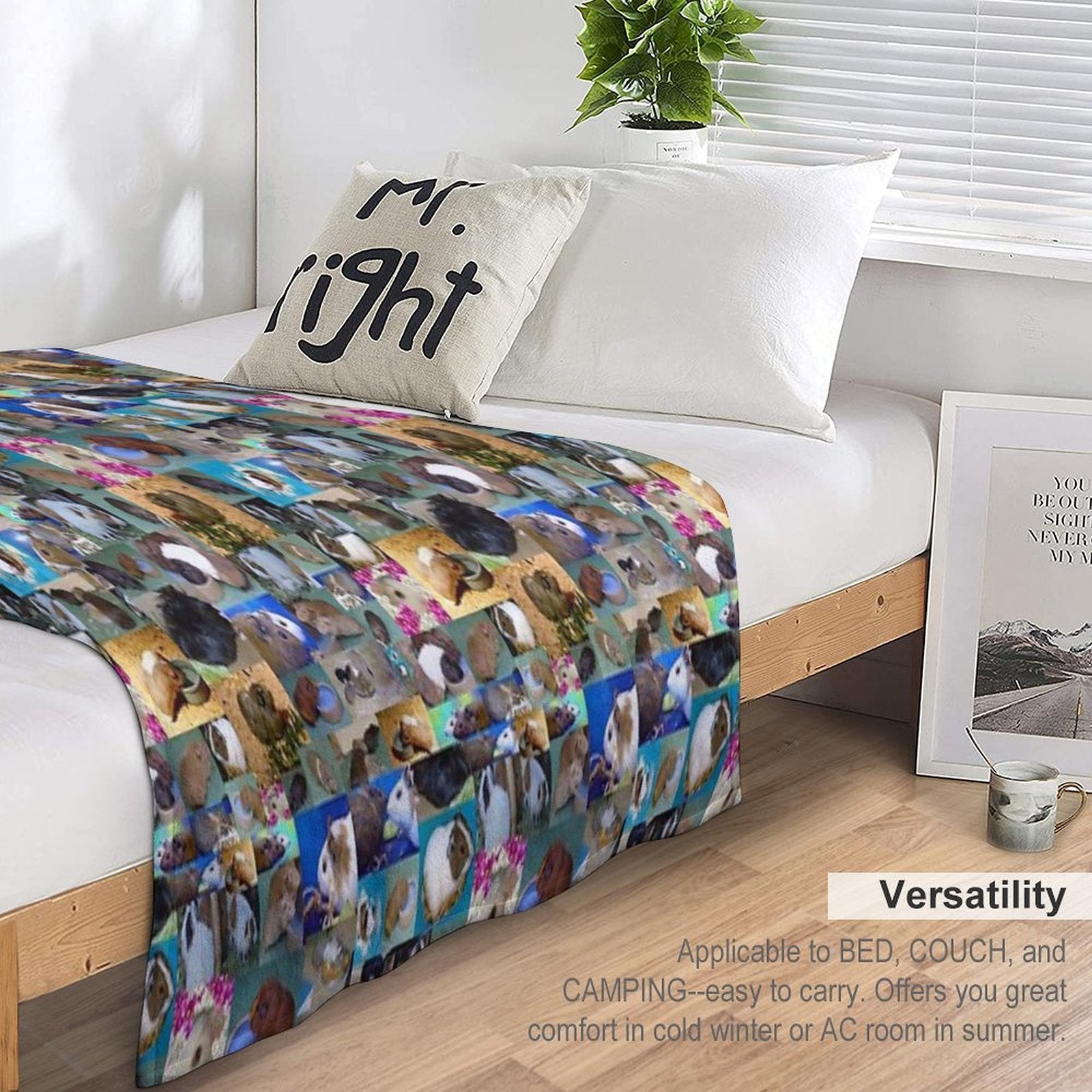 Happy Guinea Pigs Photo Collage Travel-friendly Throw Blanket