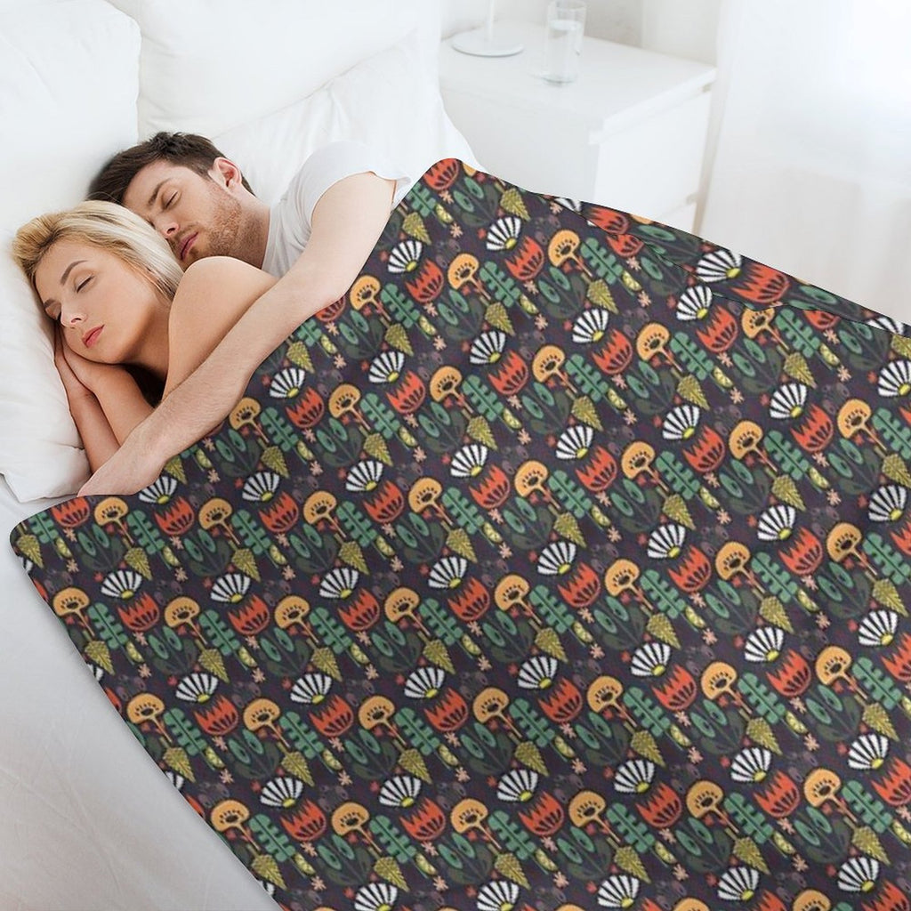 Scandinavian Wildflowers Anti-pilling Throw Blanket