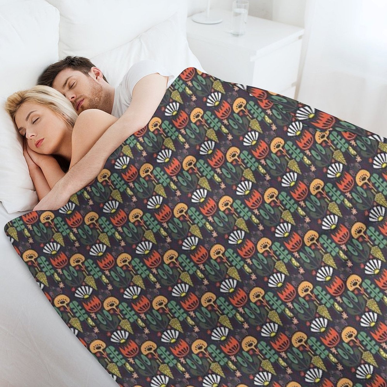 Scandinavian Wildflowers Anti-pilling Throw Blanket