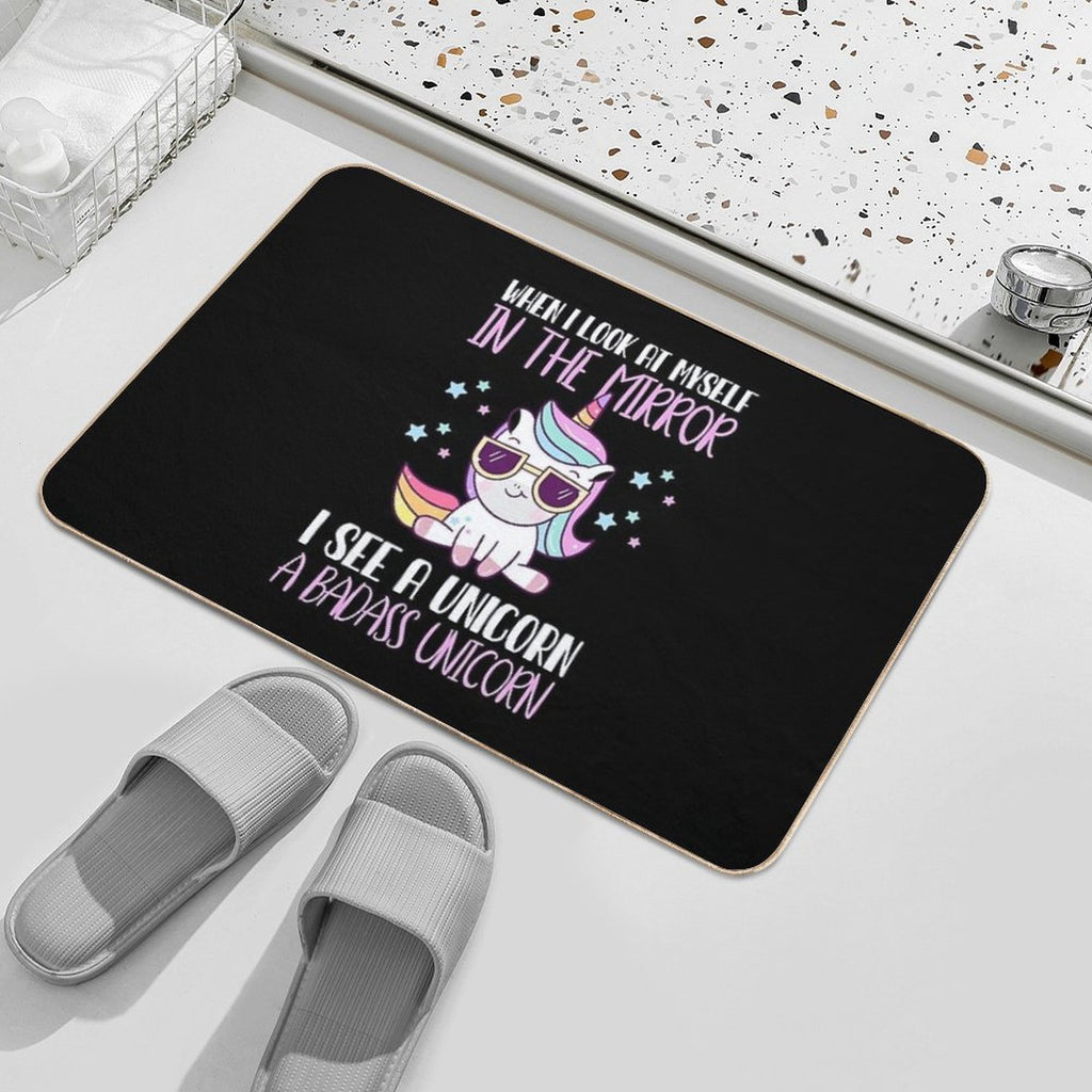 Funny Badass Unicorn  Anti-Trip Bath Mat