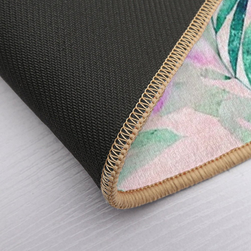 Soft Watercolour Flowers with Foliage  Non-Slip Bath Mat