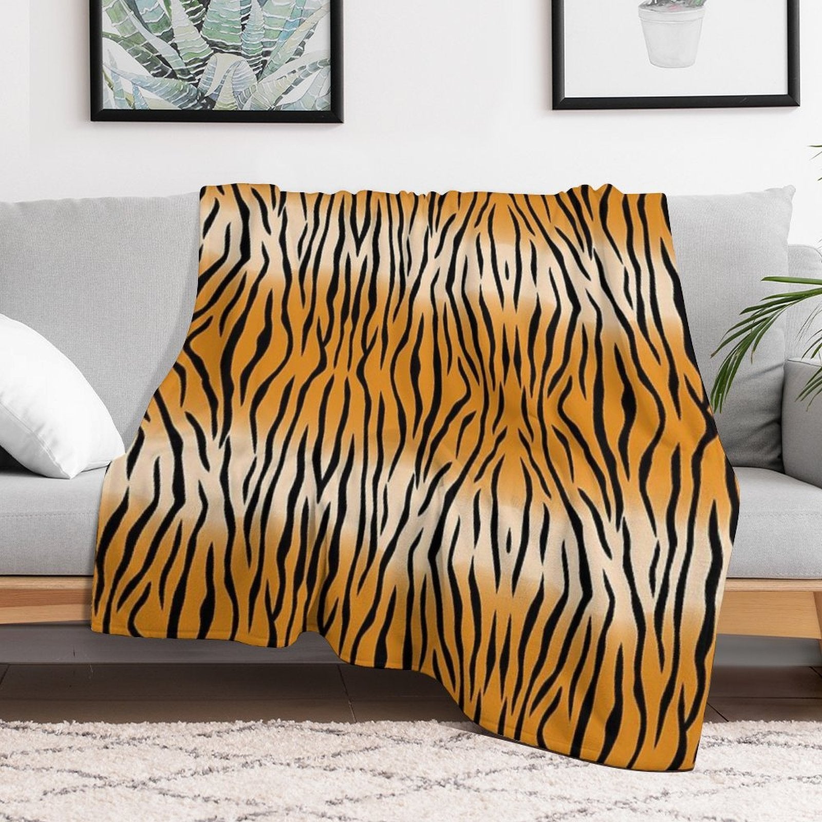 Tiger Fur Texture Pattern Comfort Throw Blanket