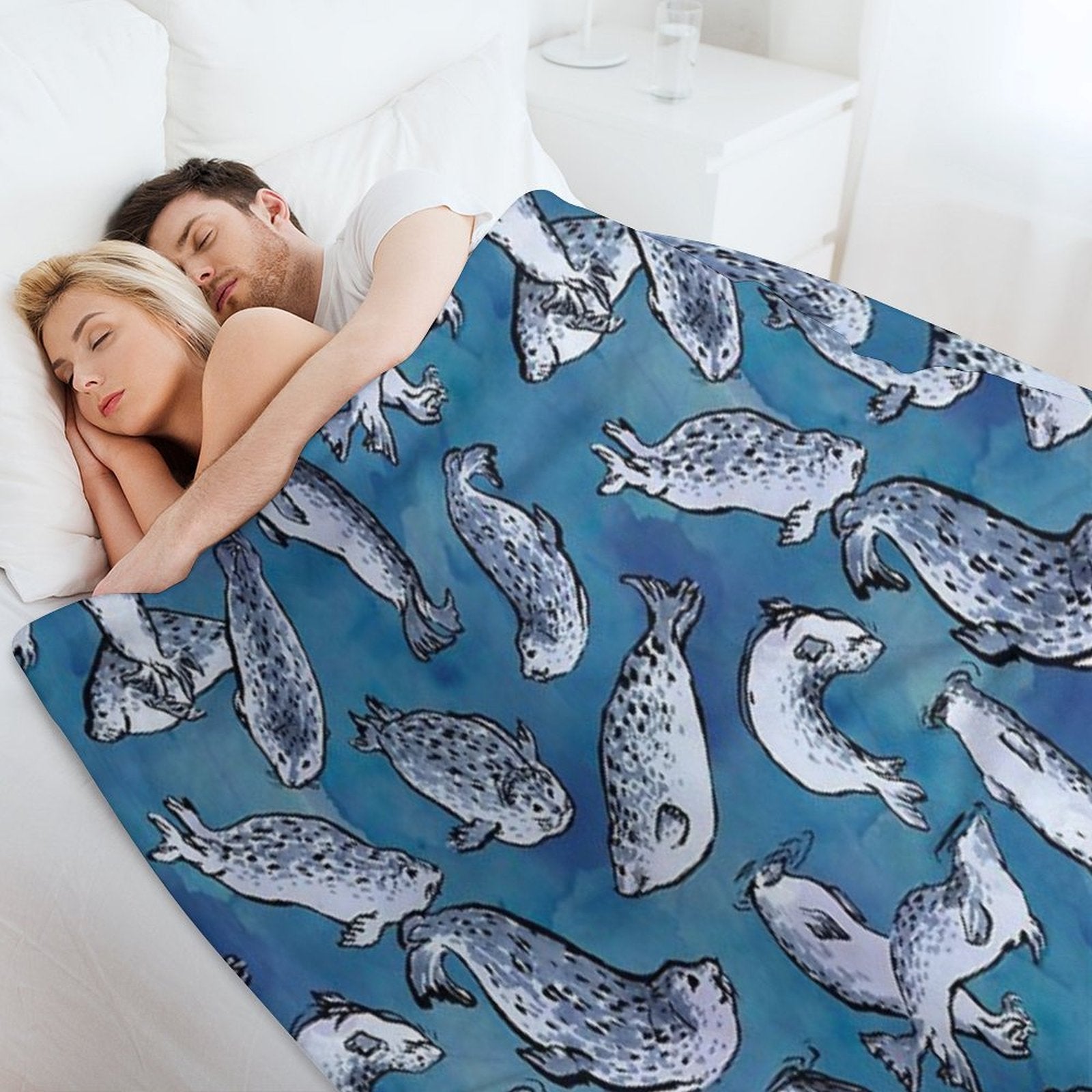 Harbor Seal Pattern Comfort Throw Blanket