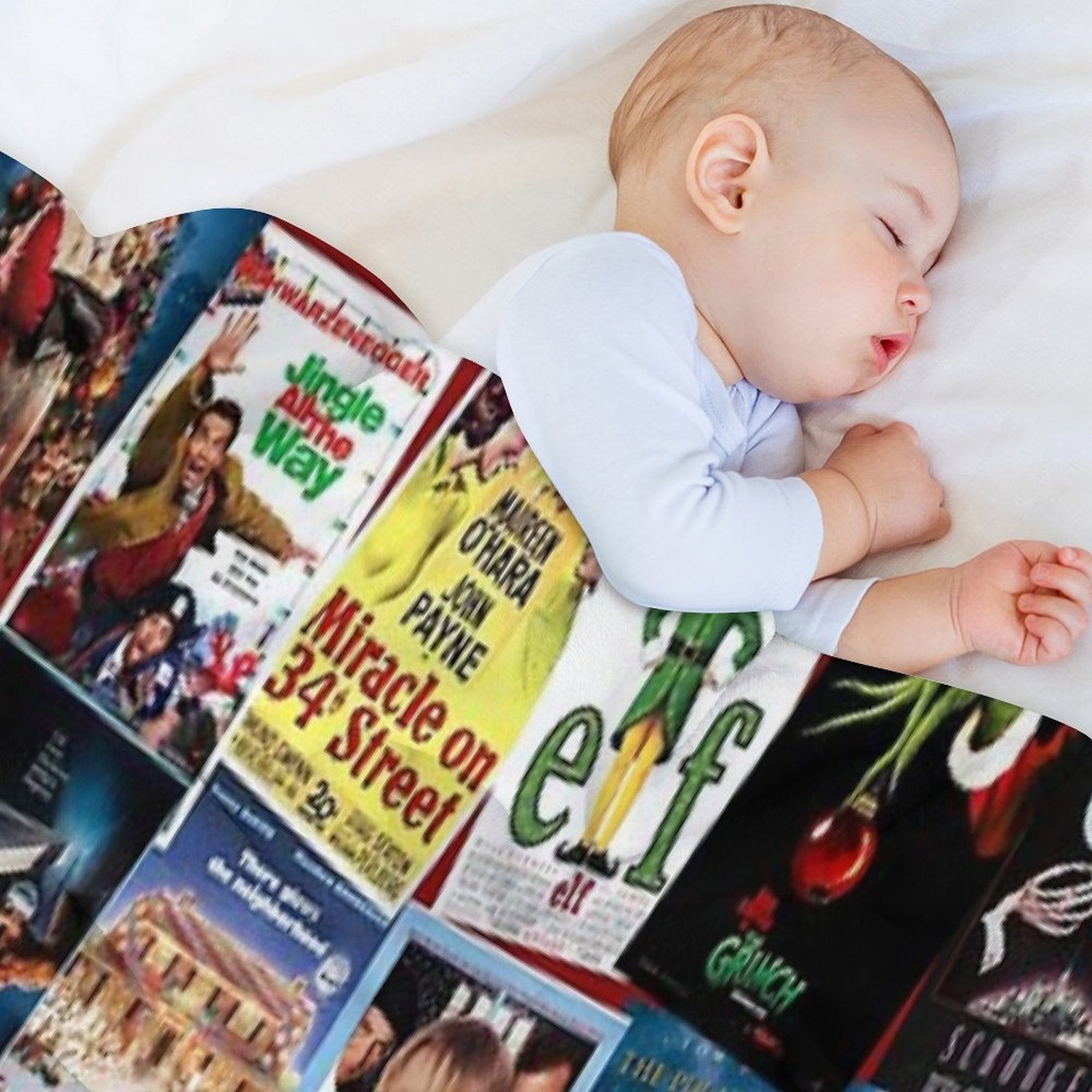 Christmas Film Collage Shrink-resistant Throw Blanket