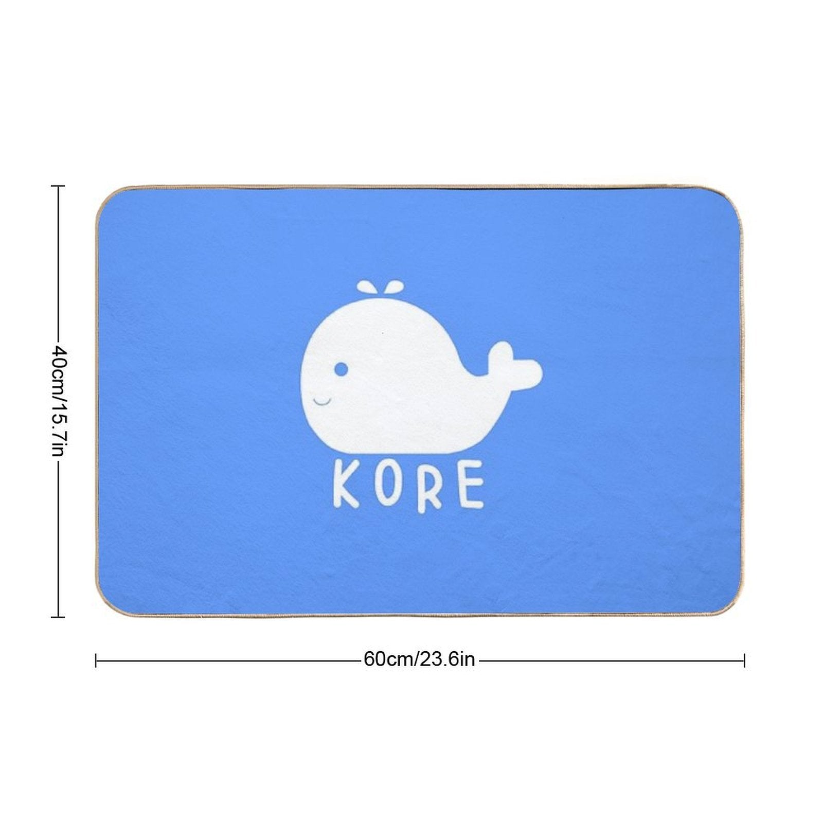 White Kore Whale  Versatile Bath Mat