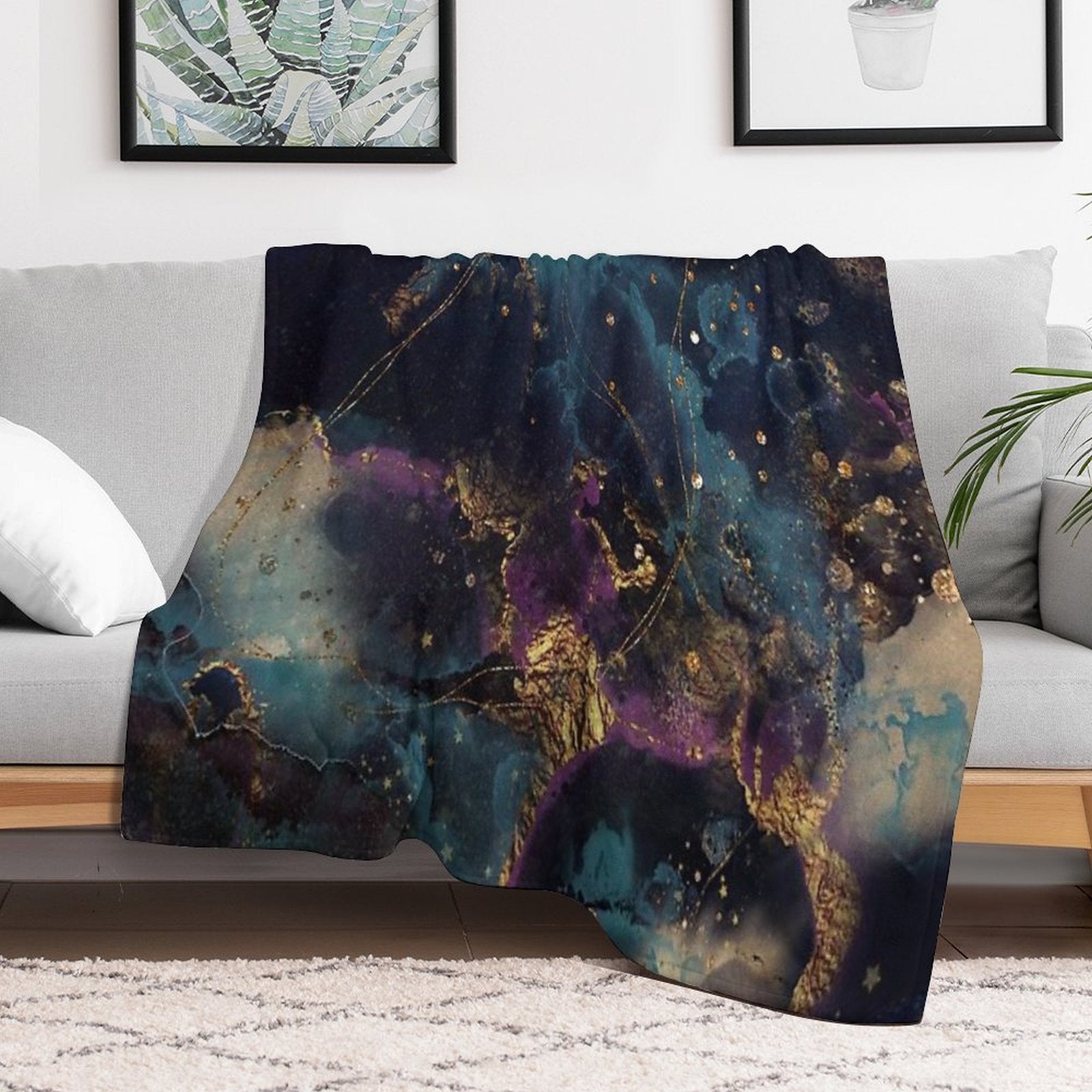 Abstract Stardust Galaxy Anti-pilling Throw Blanket