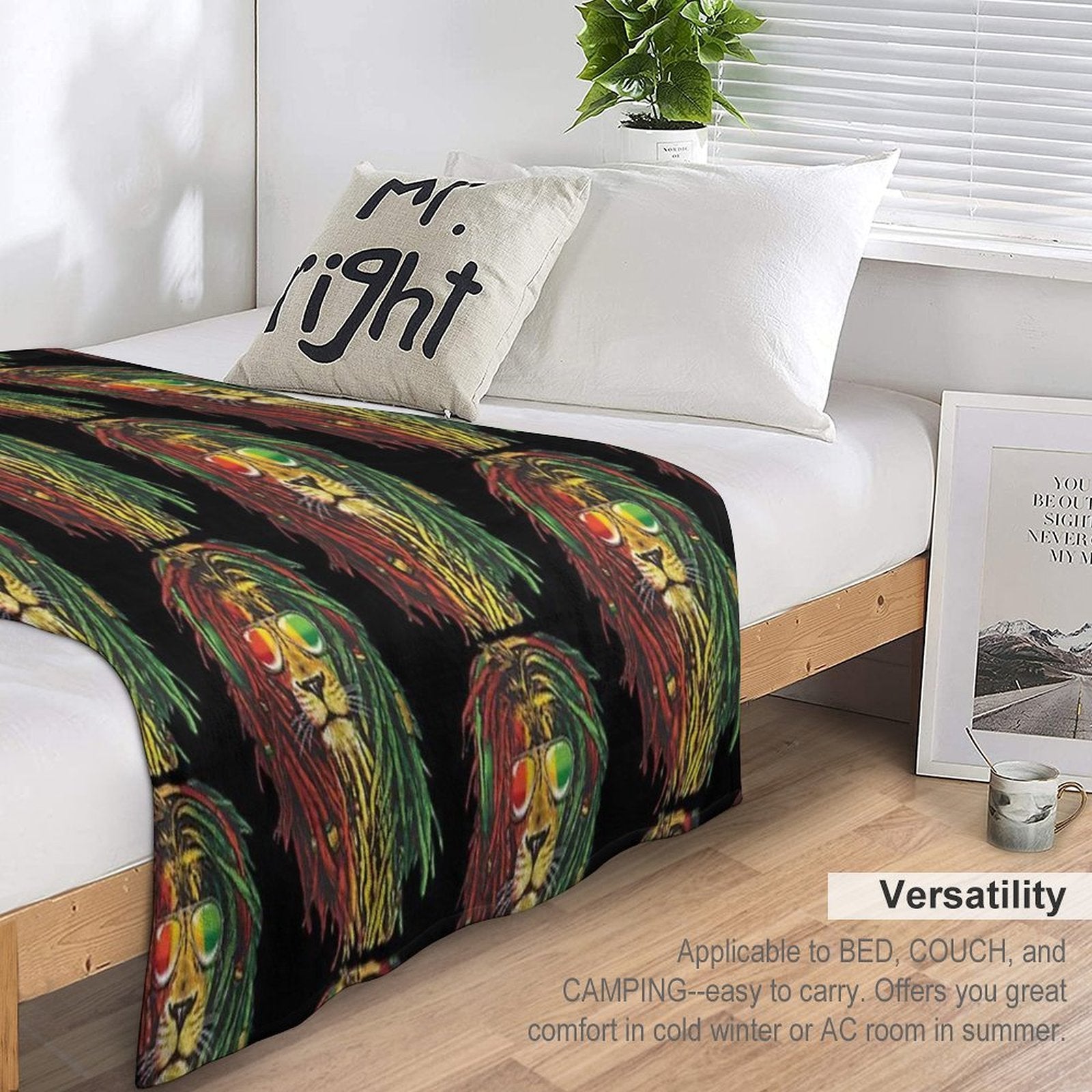 Rastafari Lion Reggae Lover Wrinkle-free Throw Blanket