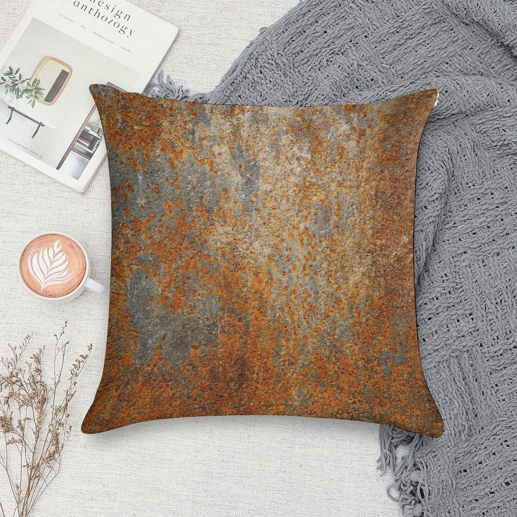 Rust Rusty Texture Soft Hidden Zipper Throw Pillow