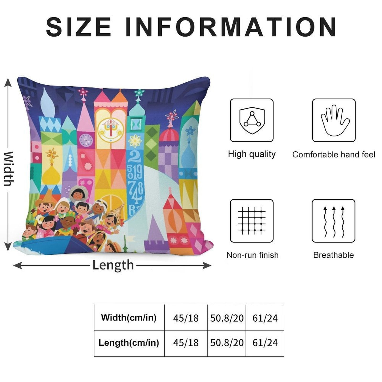 Small World Fantasyland Soft Style Accent Throw Pillow