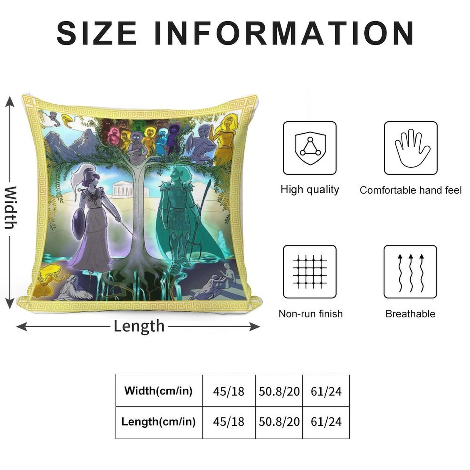 Athena's Tapestry Soft Shrink-Resistant Throw Pillow