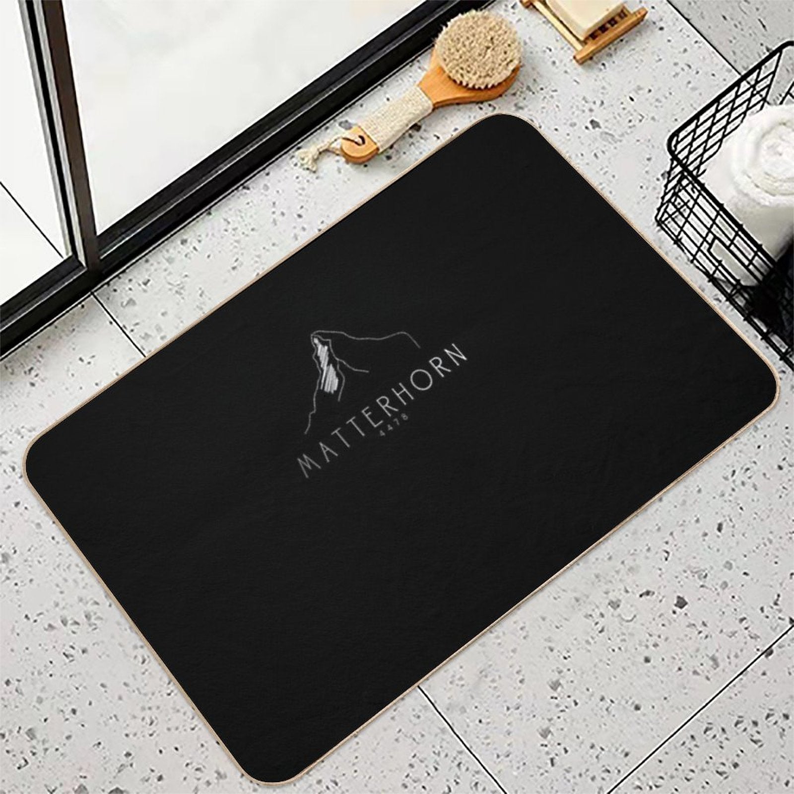 Matterhorn Alps Mountain Hiking Mountaineering  Easy Maintenance Bath Mat