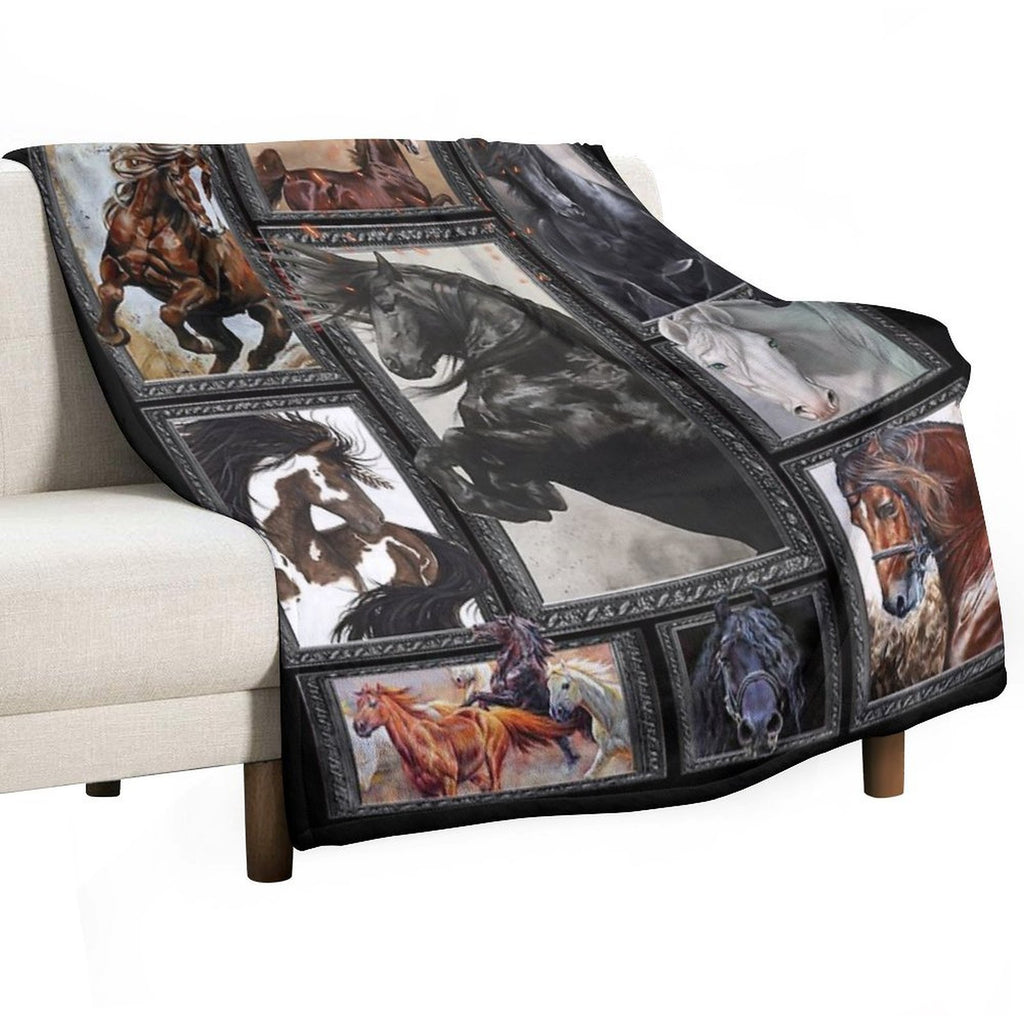 Horse Blanket 1 Travel-friendly Throw Blanket