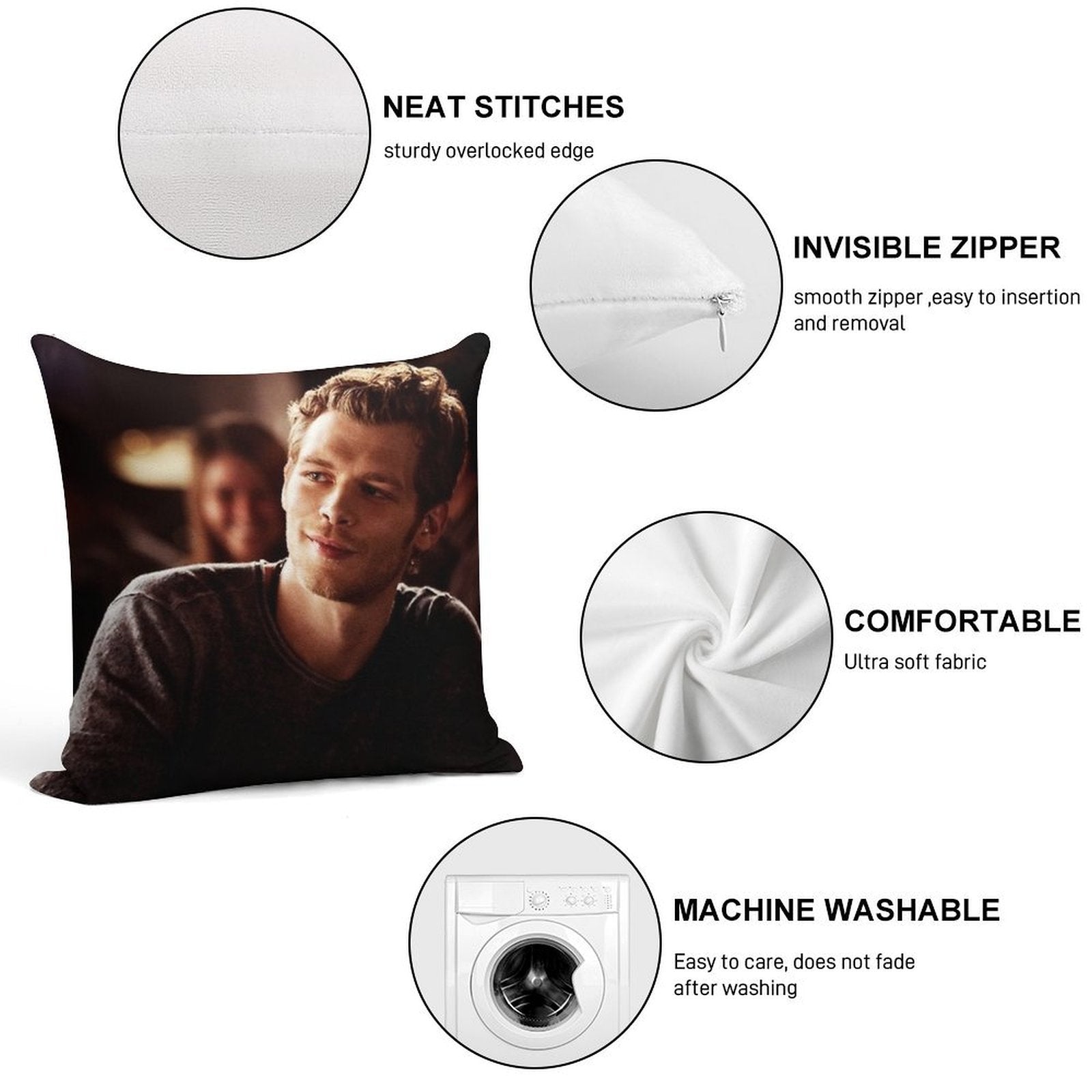 Klaus Mikaelson Soft High-Density Material Throw Pillow