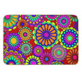 Flower Power Retro Style Hippy Flowers  Repositionable Bath Mat