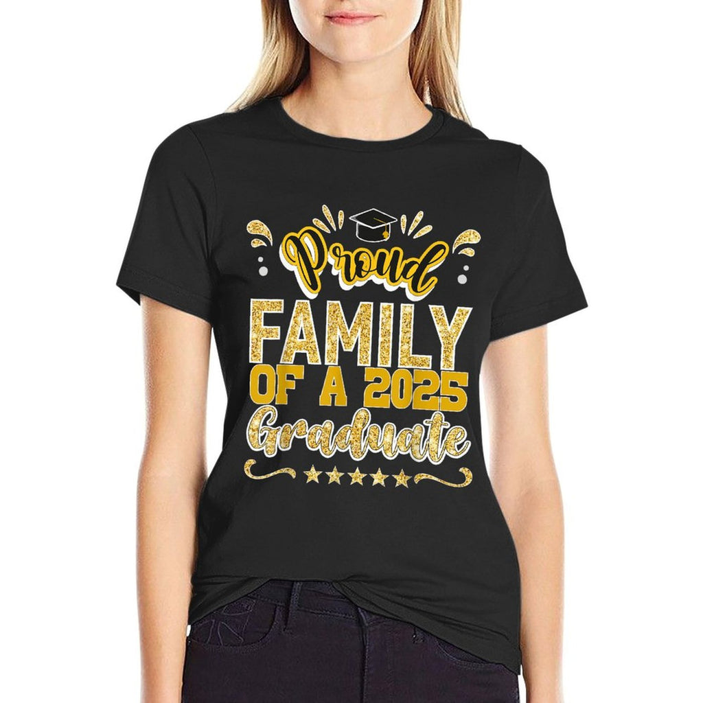Proud Family of A 2025 Graduate Class Senior Graduation  Trendy Pattern T-Shirt