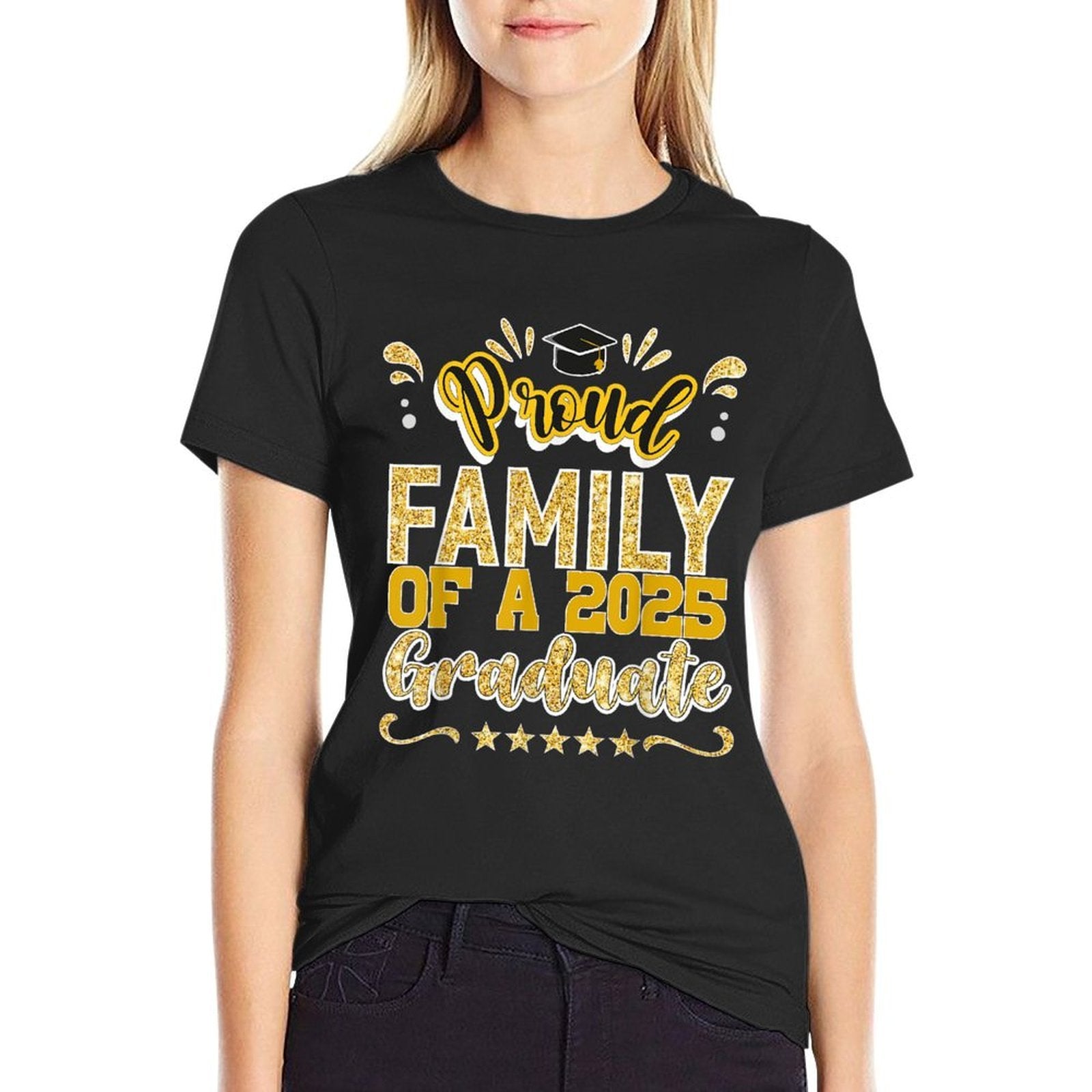 Proud Family of A 2025 Graduate Class Senior Graduation  Trendy Pattern T-Shirt