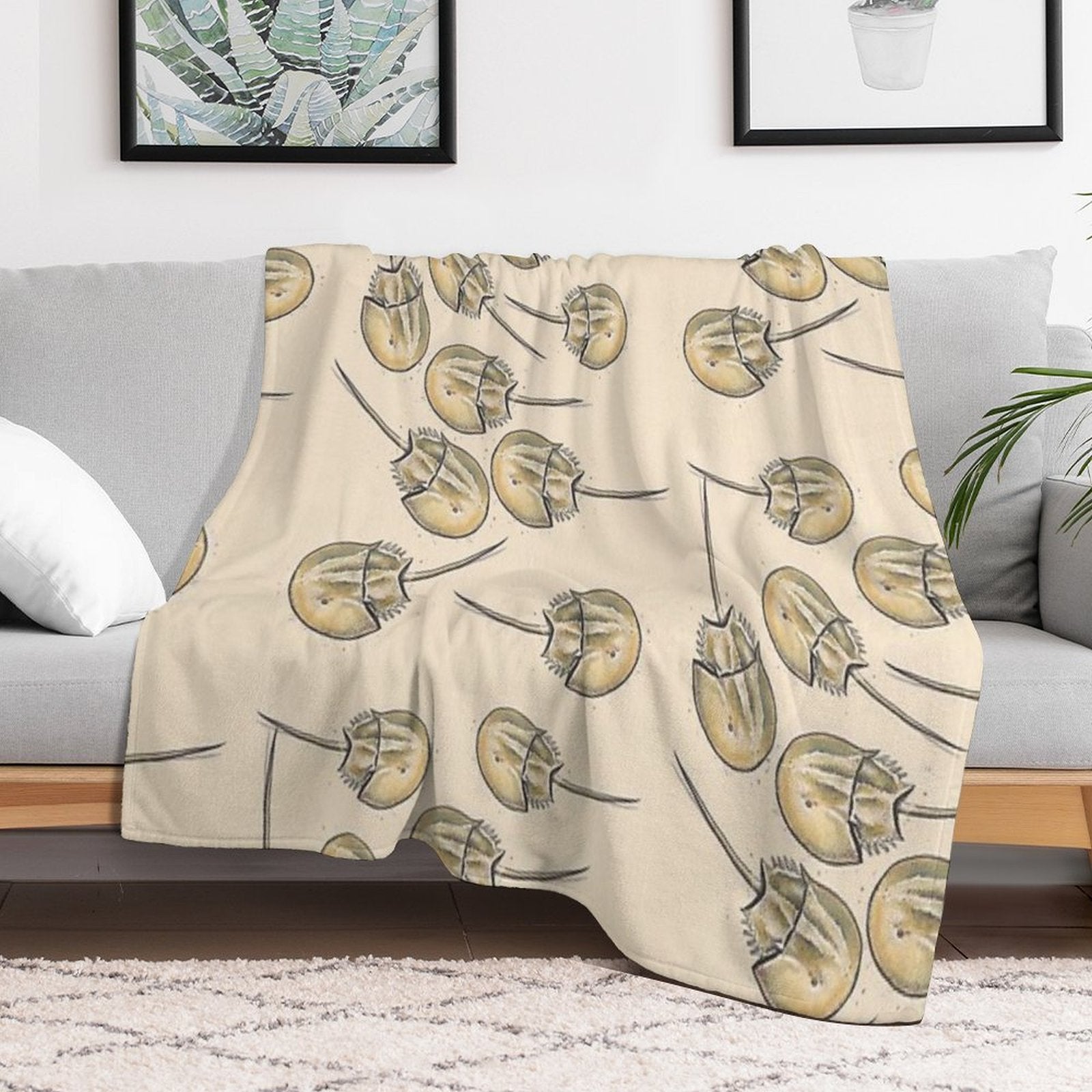 Horseshoe Crabs Multi-functional Throw Blanket