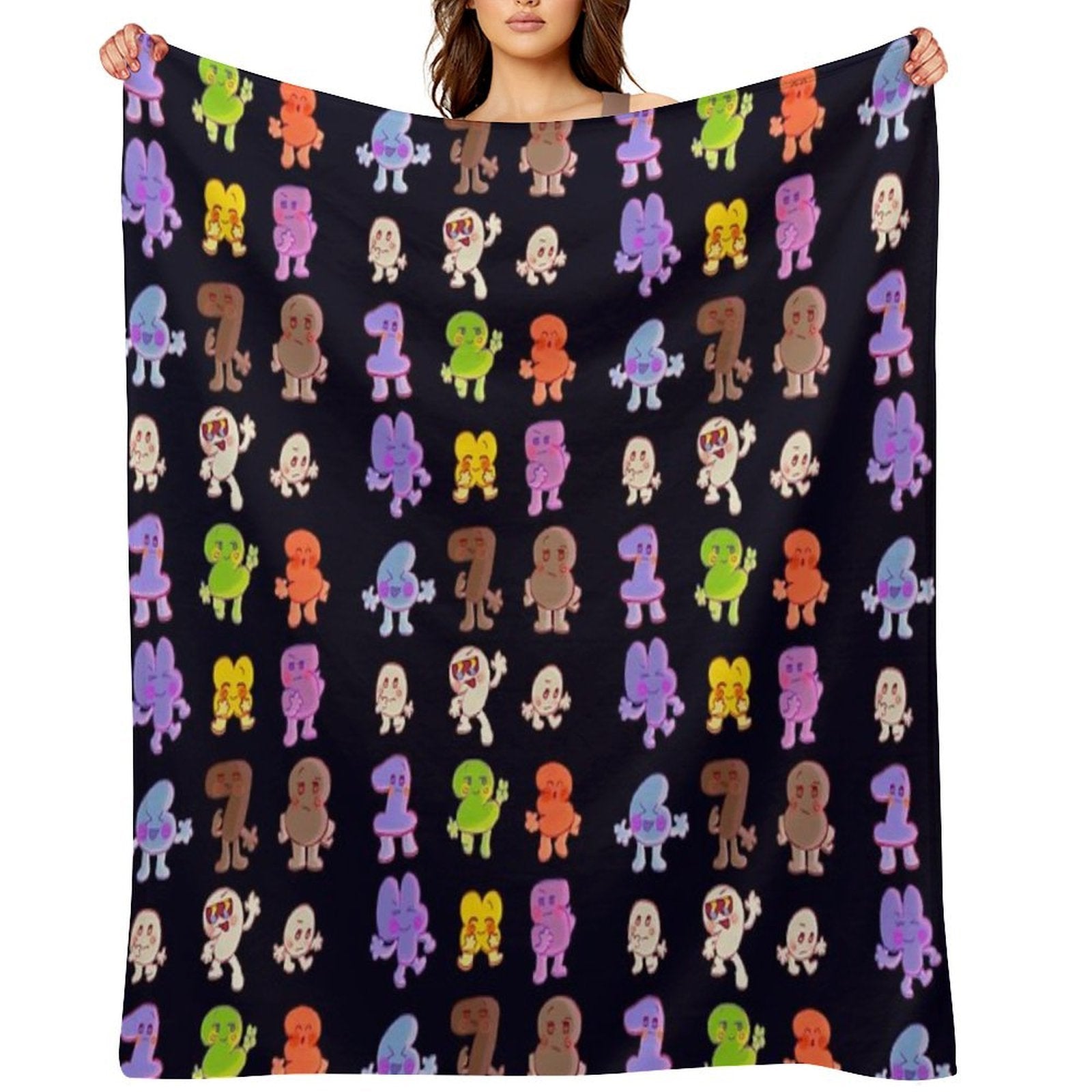 BFB All Numbers Algebraliens Pack Versatility Throw Blanket