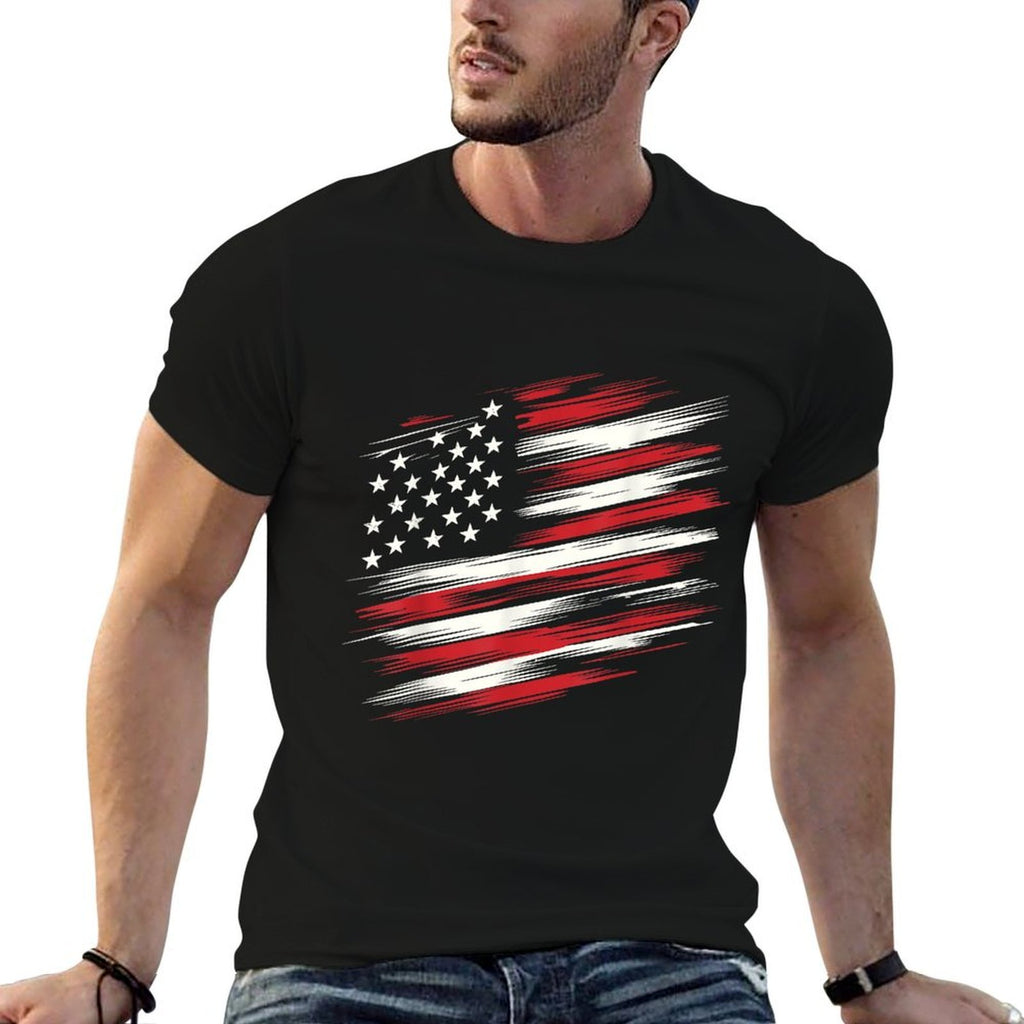 4th of July Shirts Fourth of July Patriotic American  Oversized Silhouette T-Shirt