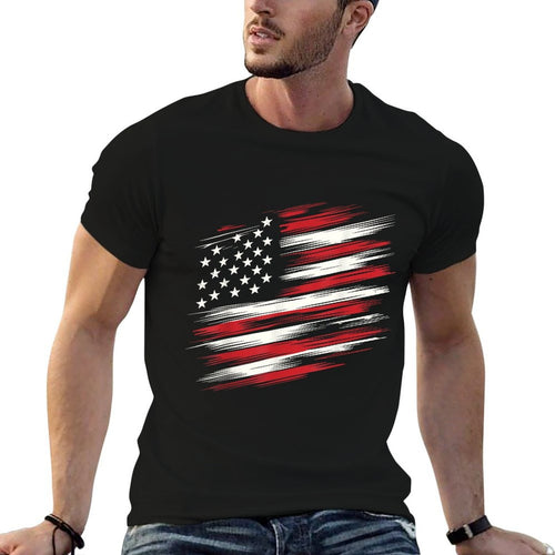 4th of July Shirts Fourth of July Patriotic American  Oversized Silhouette T-Shirt