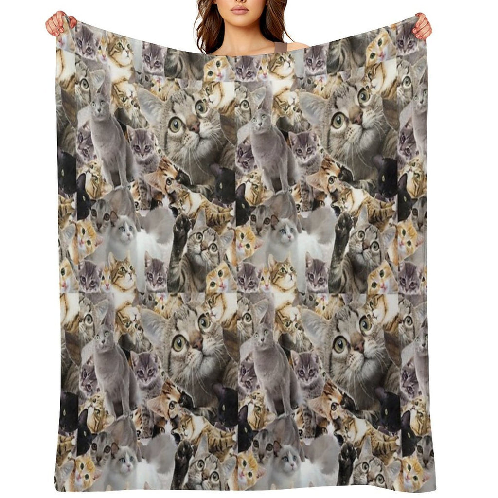 I LOVE CATS Easy Care Throw Blanket