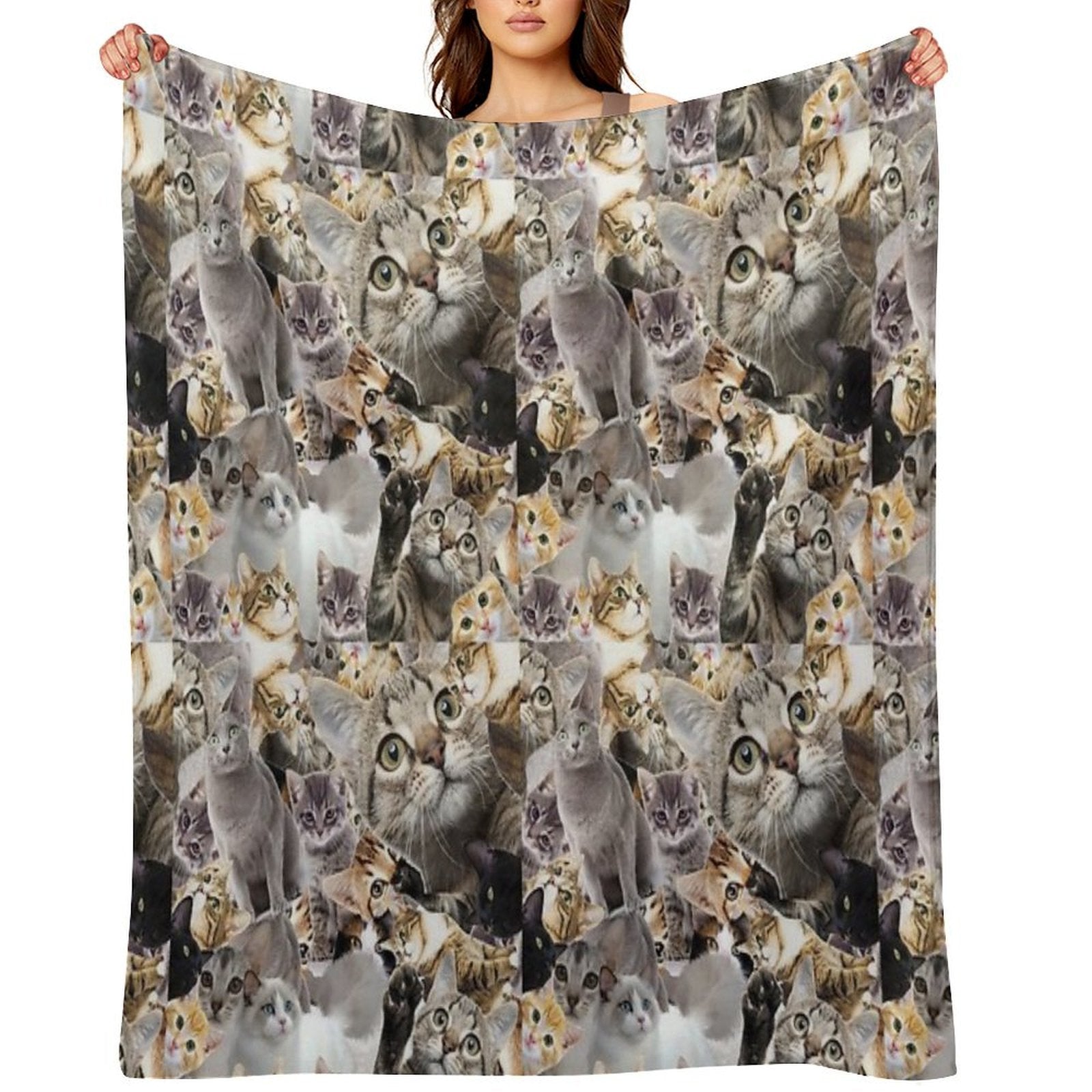 I LOVE CATS Easy Care Throw Blanket