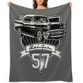 57 Chevy Belair Easy Care Throw Blanket