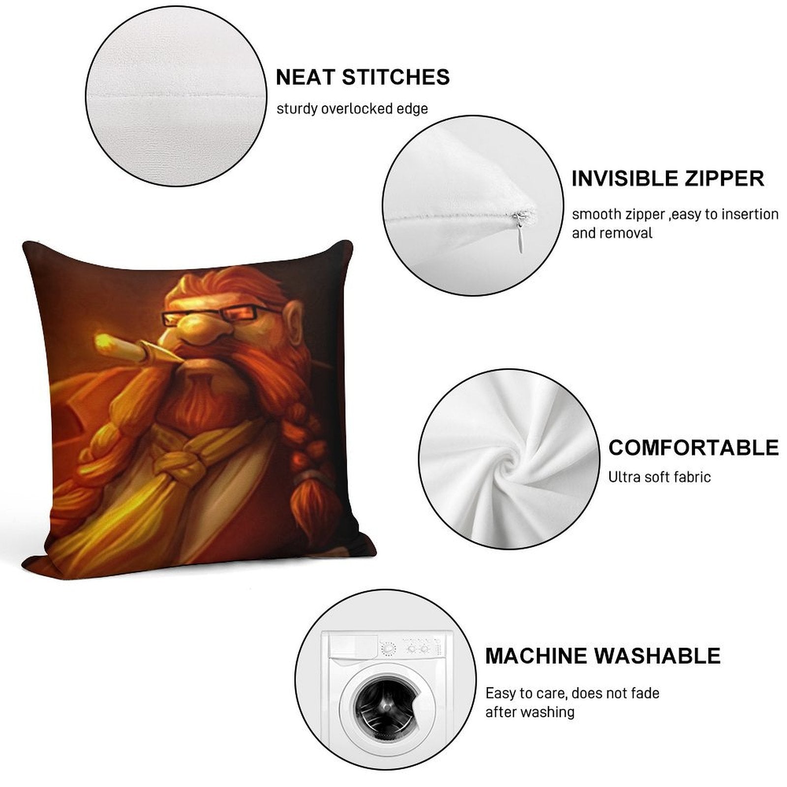 Gragas Alpha Male Soft Hidden Zipper Throw Pillow
