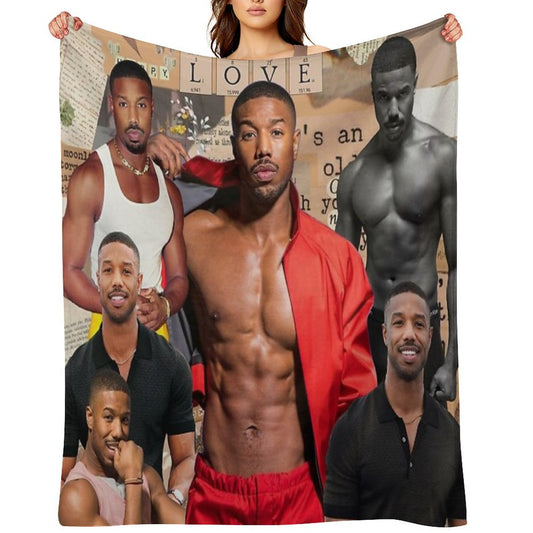 Michael B. Jordan Photo Collage Premium Throw Blanket