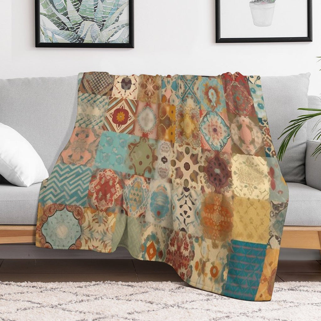Bohemian Patchwork Style Multi-functional Throw Blanket