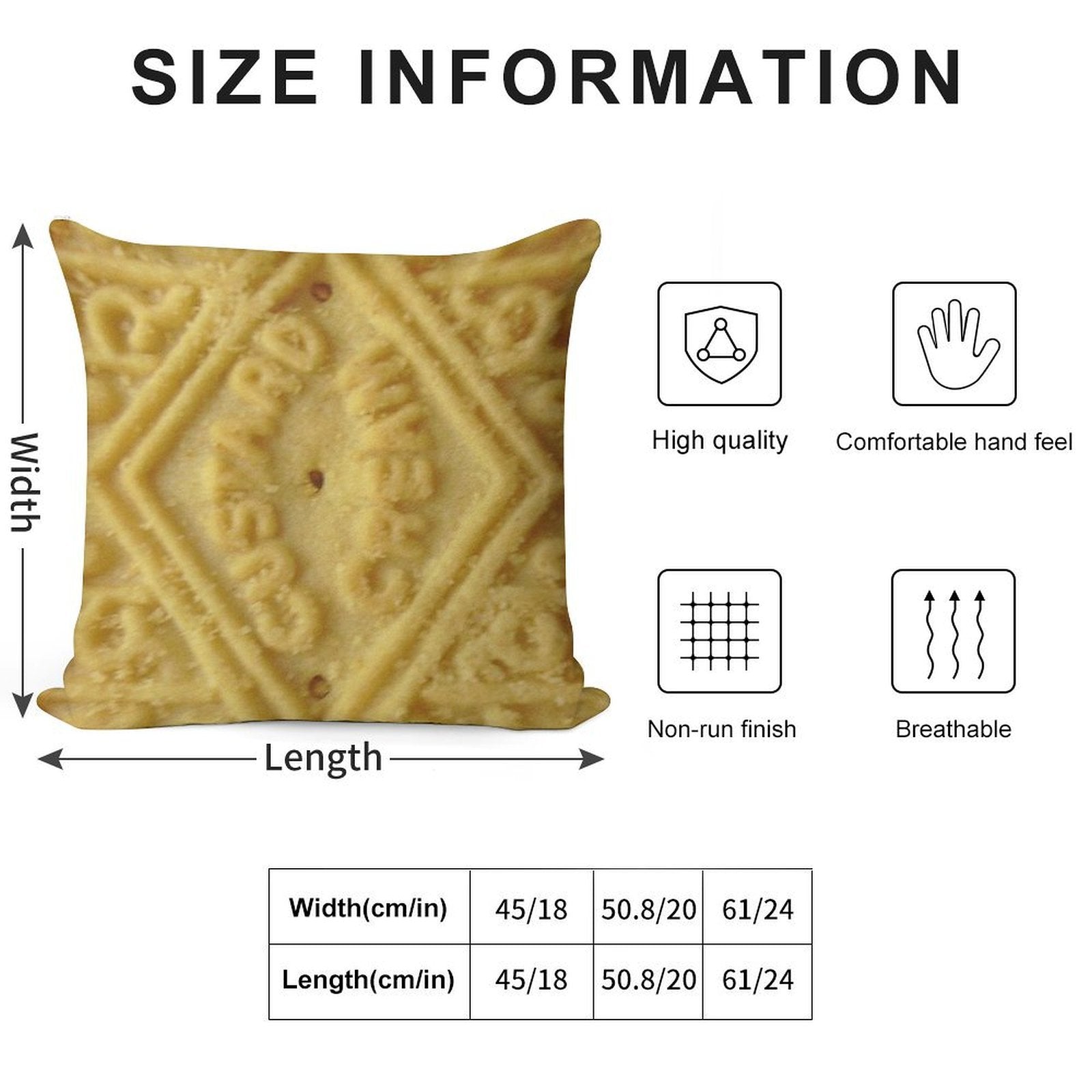 Custard Cream Soft Gift Ready Throw Pillow