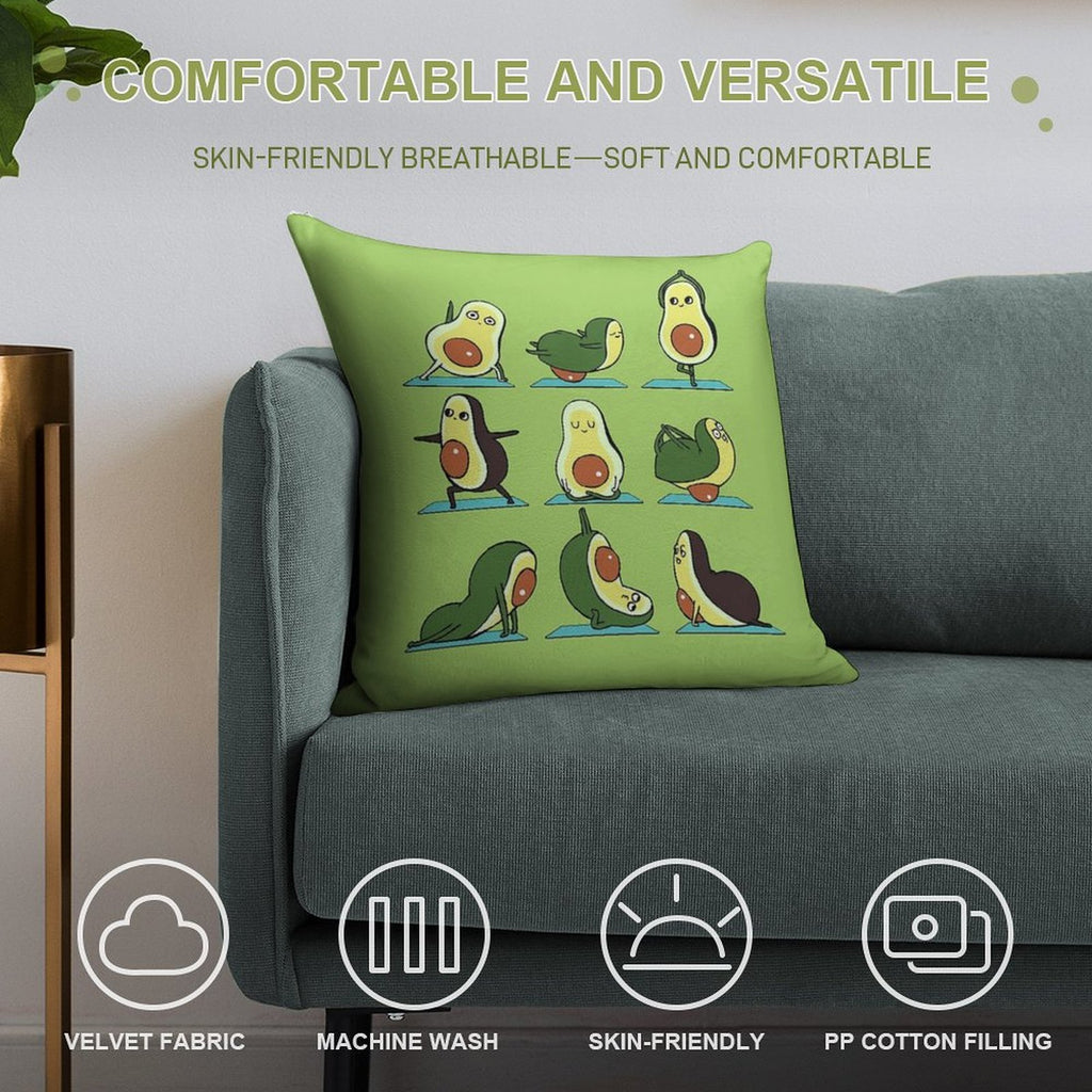Avocado Yoga Soft Bedroom Essential Throw Pillow