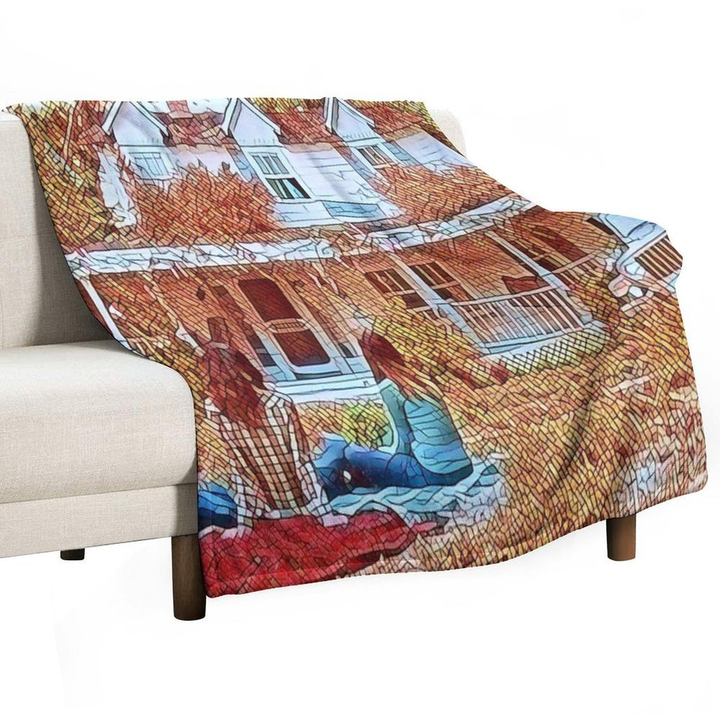 Picnic at The Inn - Old House Wrinkle-free Throw Blanket