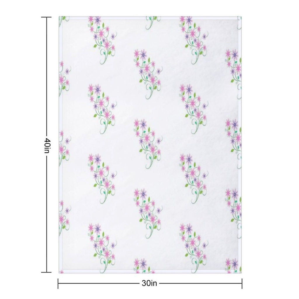 Pink & Lavender Flowers Compact Throw Blanket