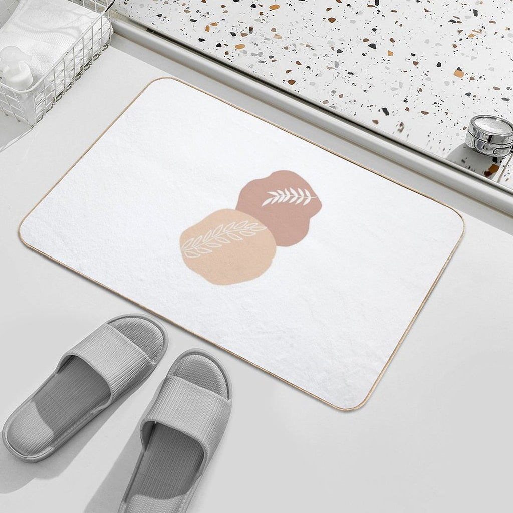 Brown Abstract Art  Fade-Resistant Bath Mat